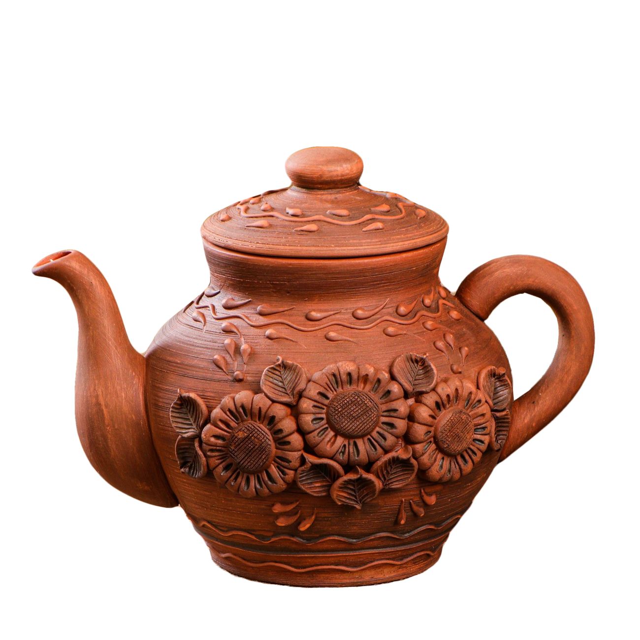 Чайник Красная глина 1165896 большой полулепка 1,7л