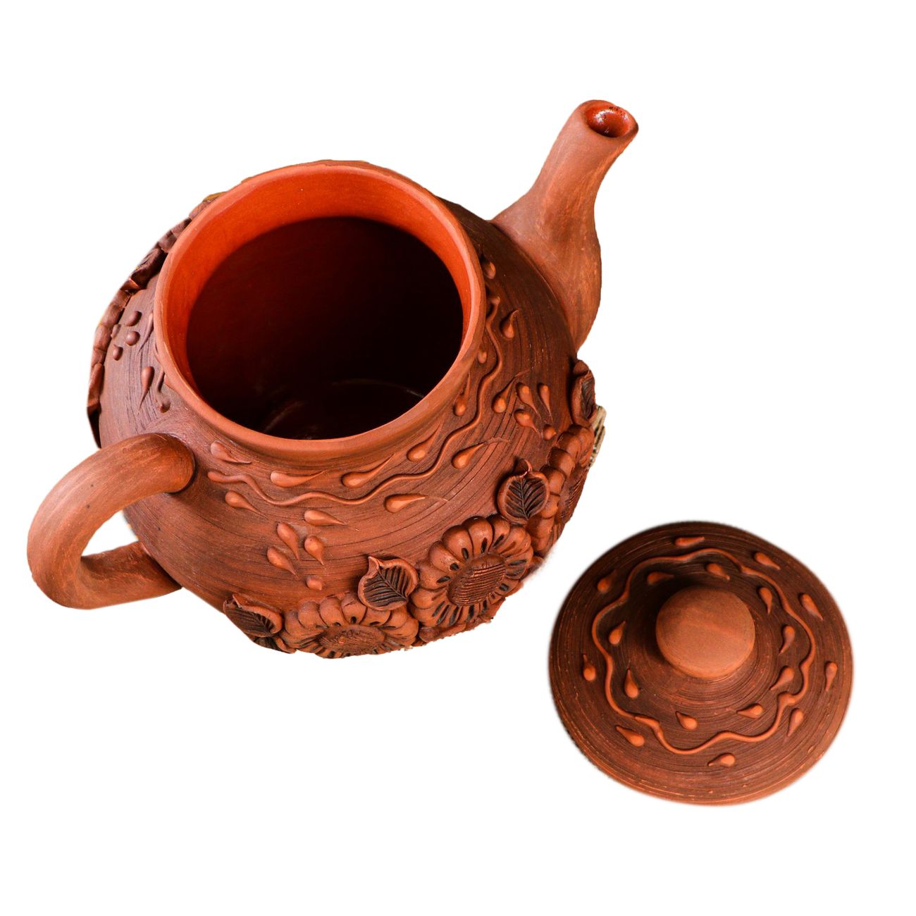 Чайник Красная глина 1165896 большой полулепка 1,7л