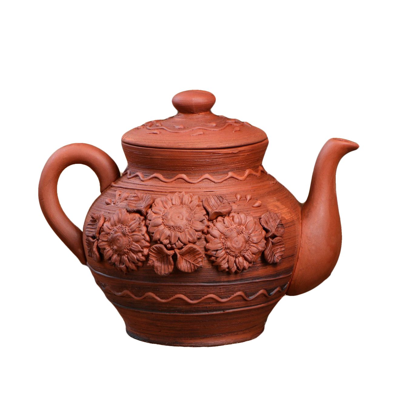 Чайник Красная глина 1165896 большой полулепка 1,7л