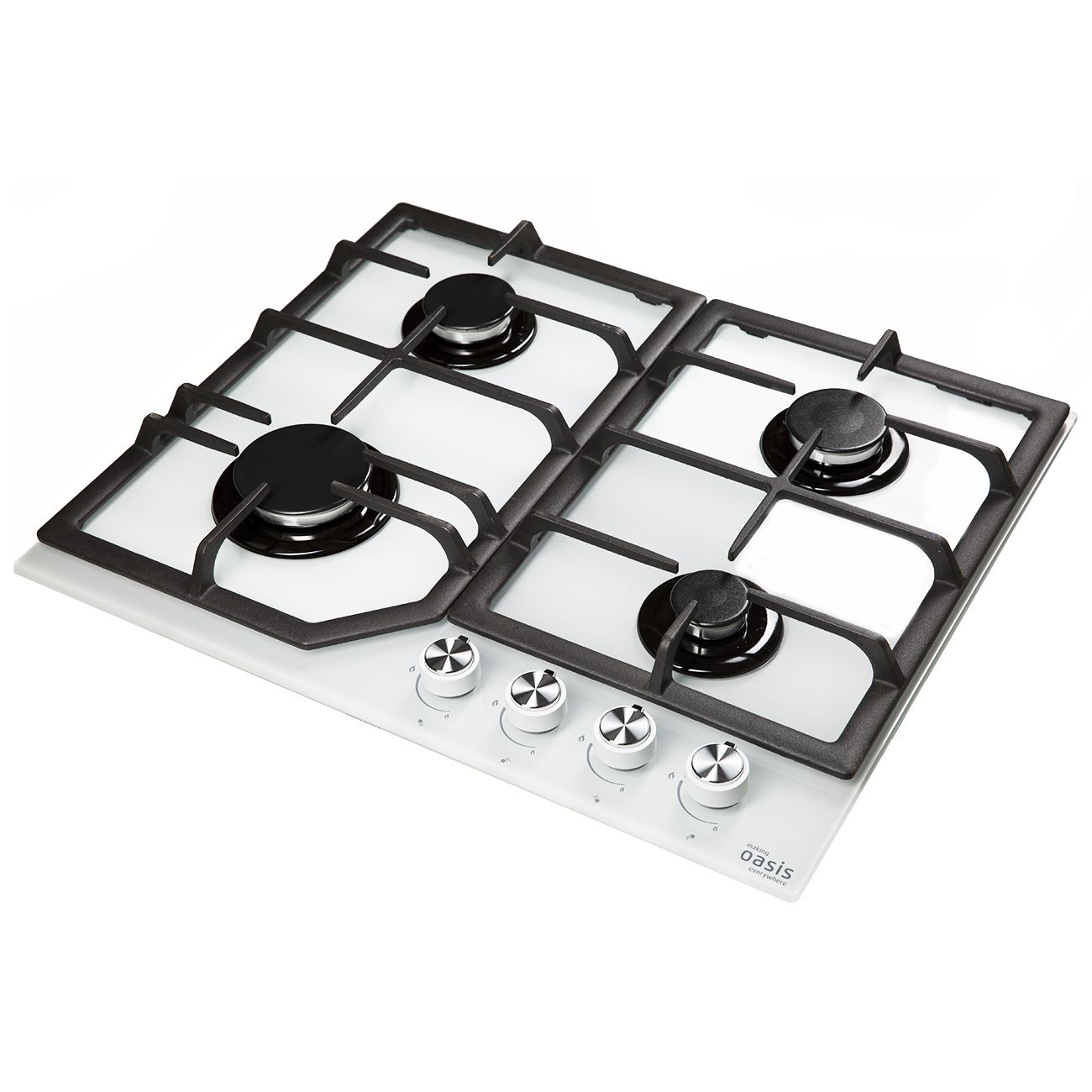 Встраиваемая газовая панель независимая Oasis P-GW белая