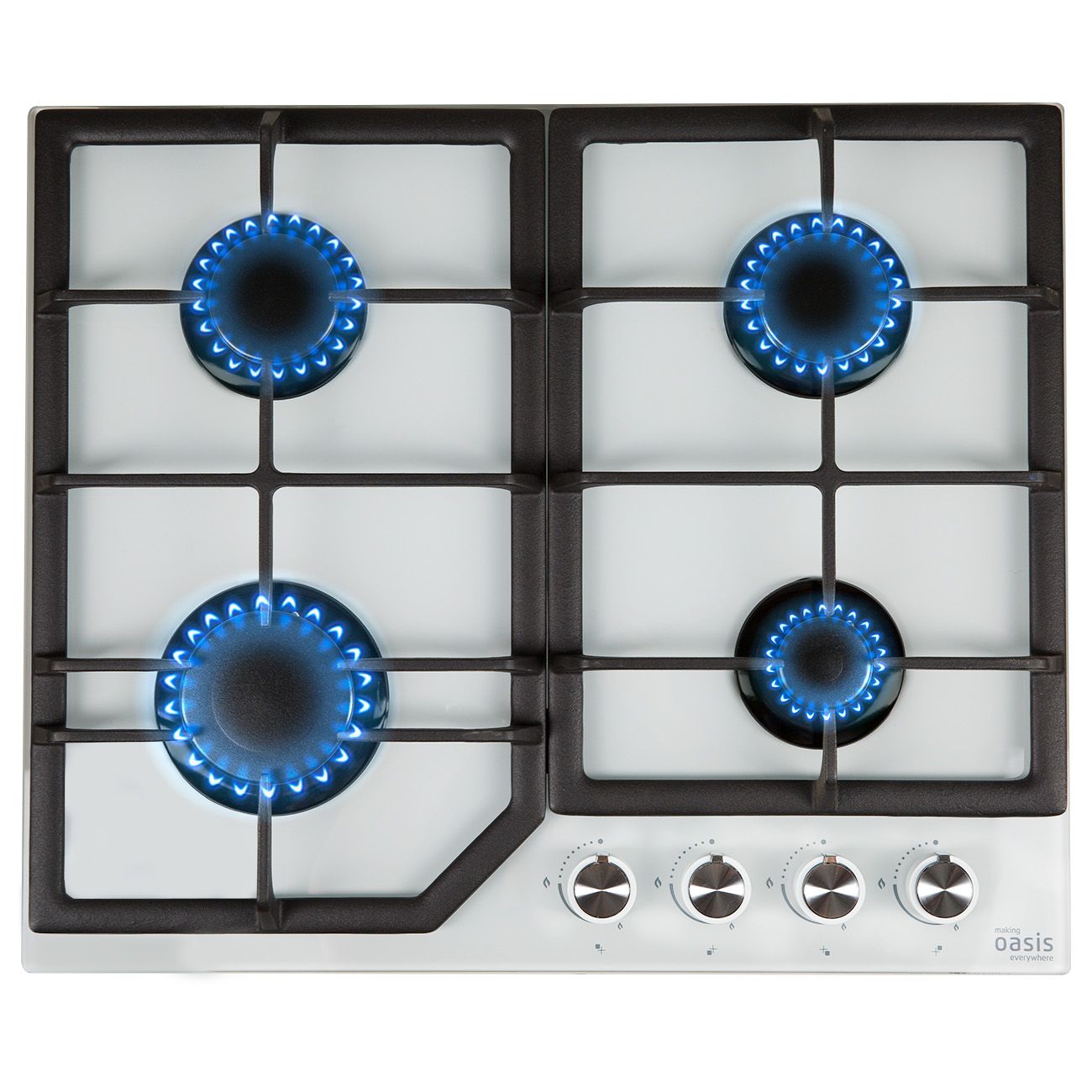 Встраиваемая газовая панель независимая Oasis P-GW белая