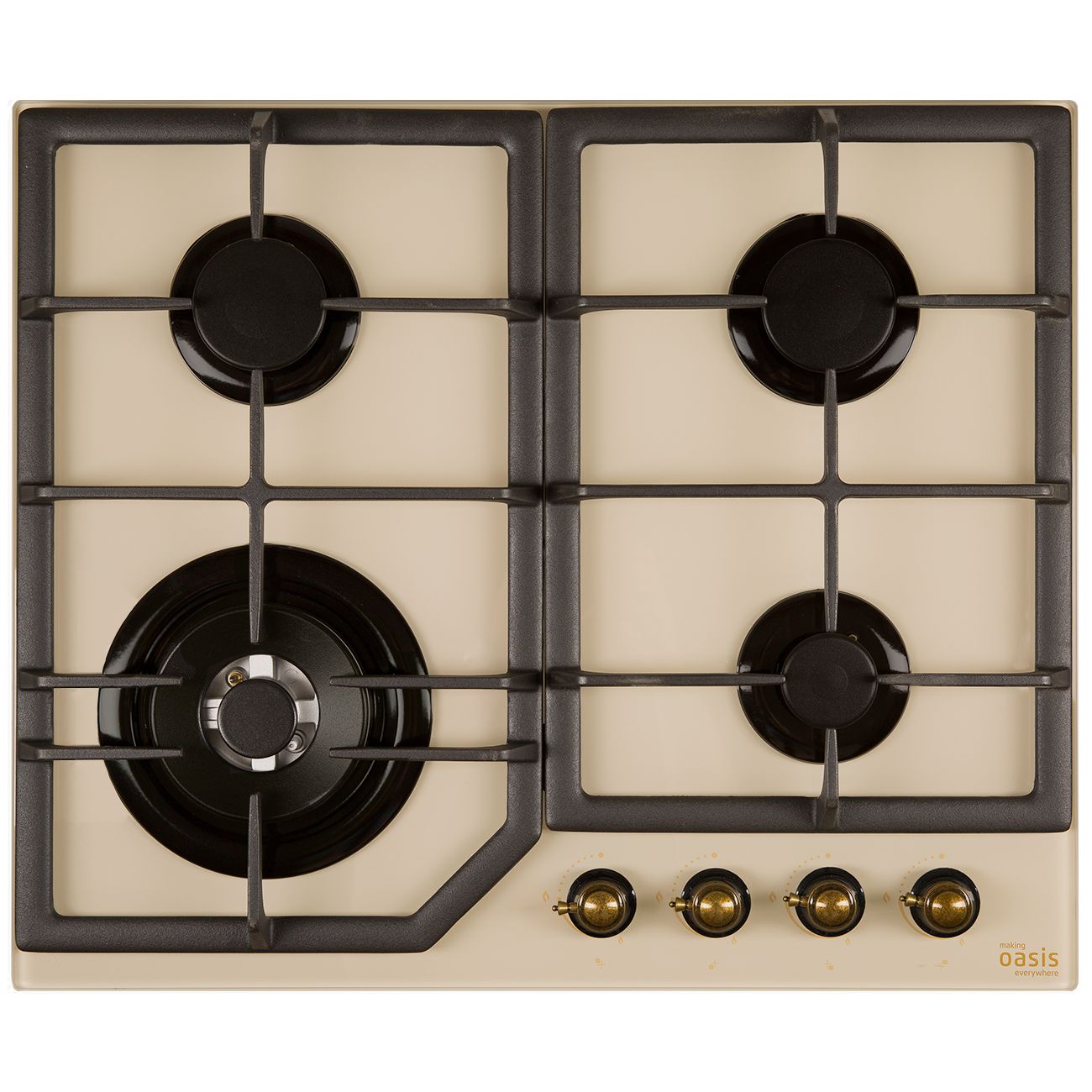 Встраиваемая газовая панель независимая Oasis P-GRT бежевая