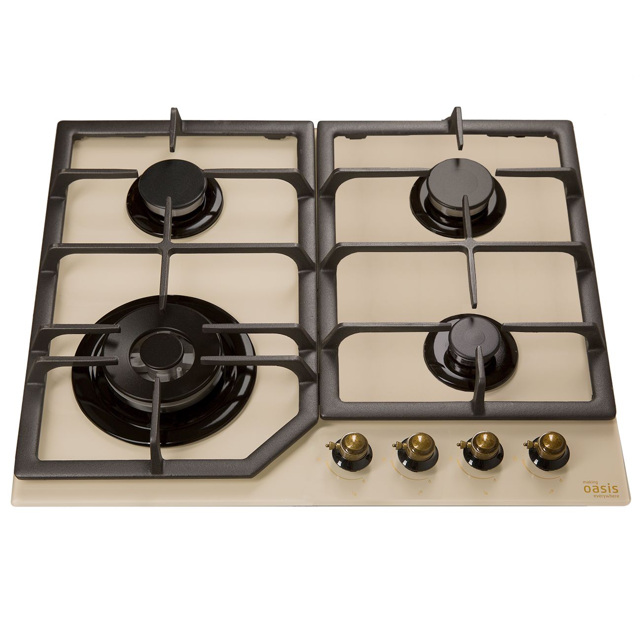 Встраиваемая газовая панель независимая Oasis P-GRT бежевая