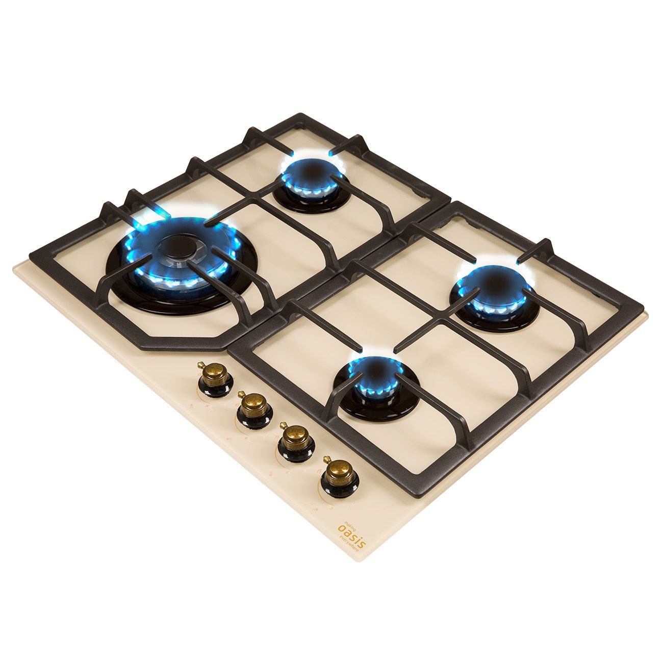 Встраиваемая газовая панель независимая Oasis P-GRT бежевая