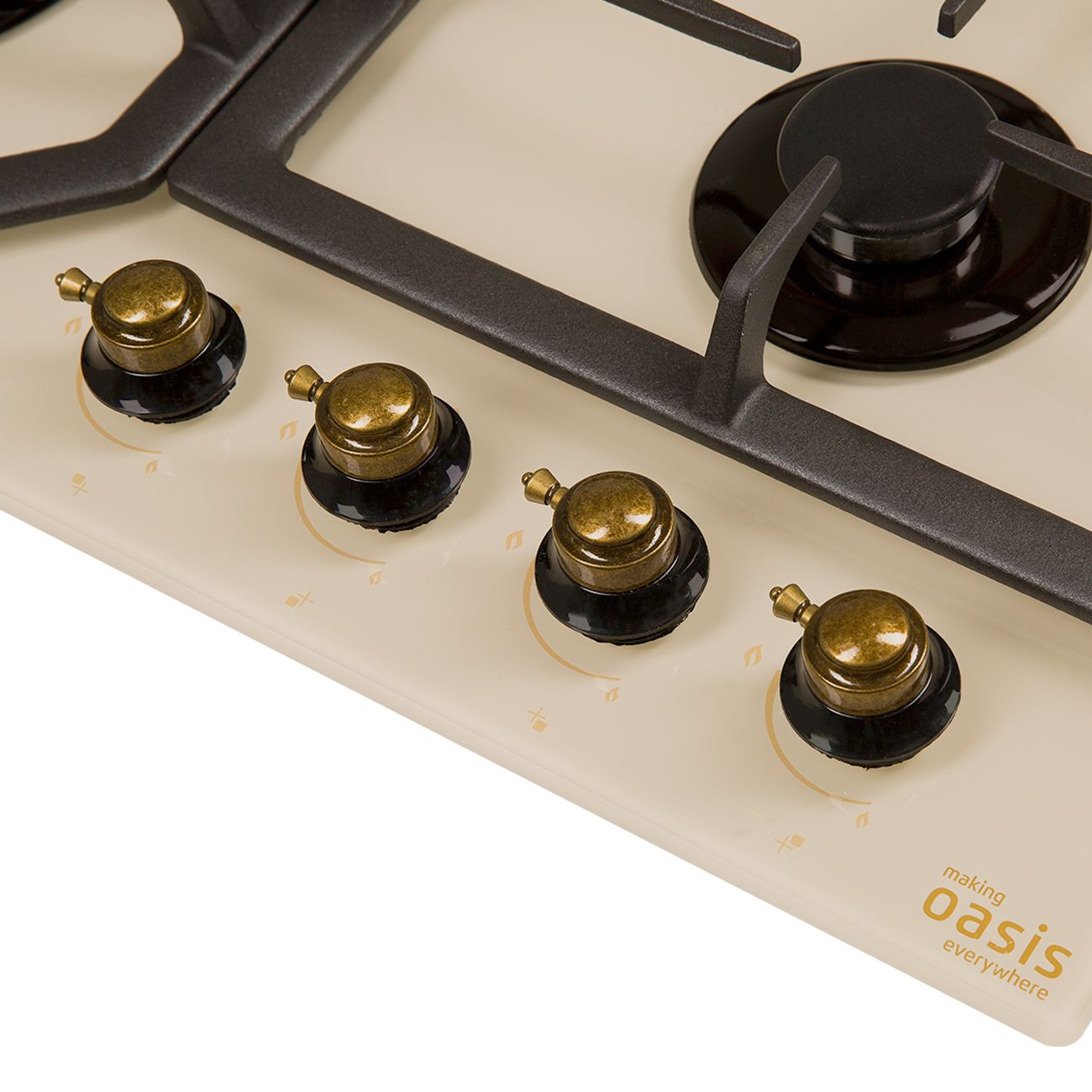 Встраиваемая газовая панель независимая Oasis P-GRT бежевая