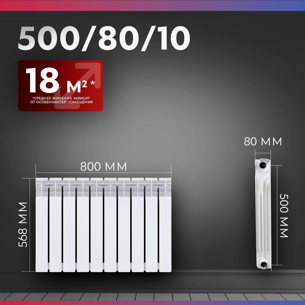 Биметаллический радиатор Oasis Pro 500/80/10