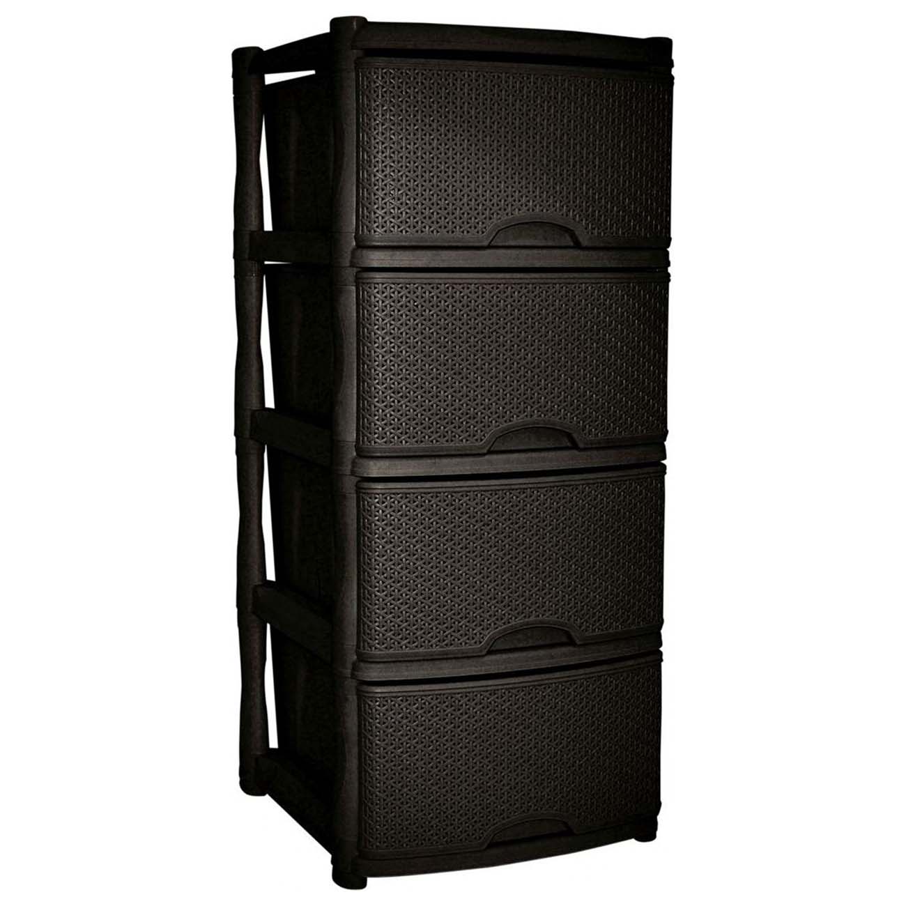 Комод бельевой Branq BQ3773ВНГ Nature 4-секционный ротанг, венге