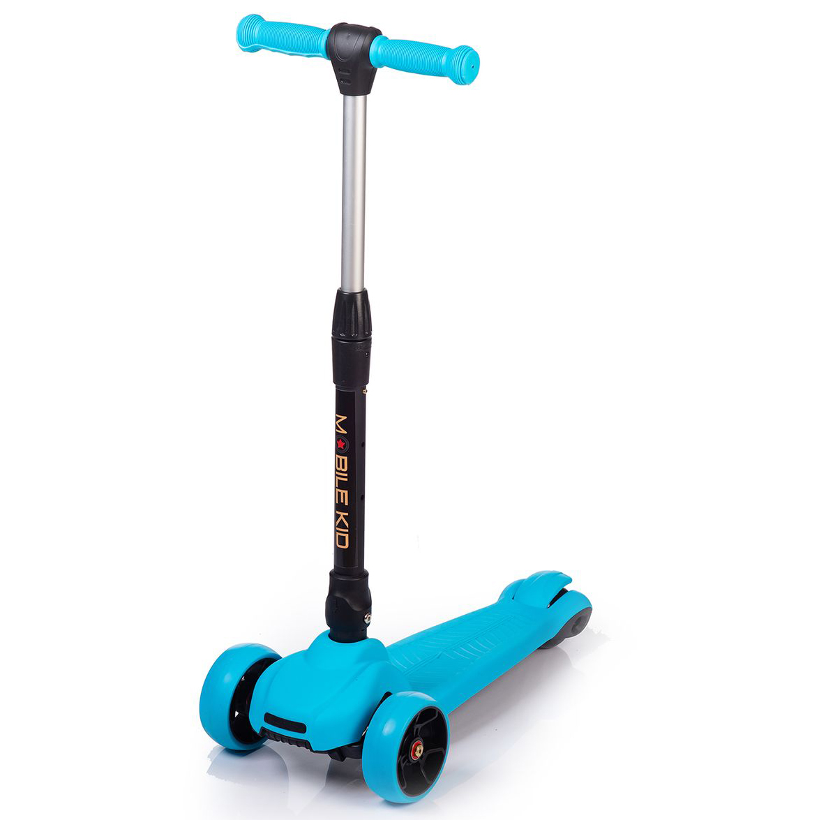 Самокат Mobile Kid Practico (SK102) Cyan, широкие колеса с подсвет.