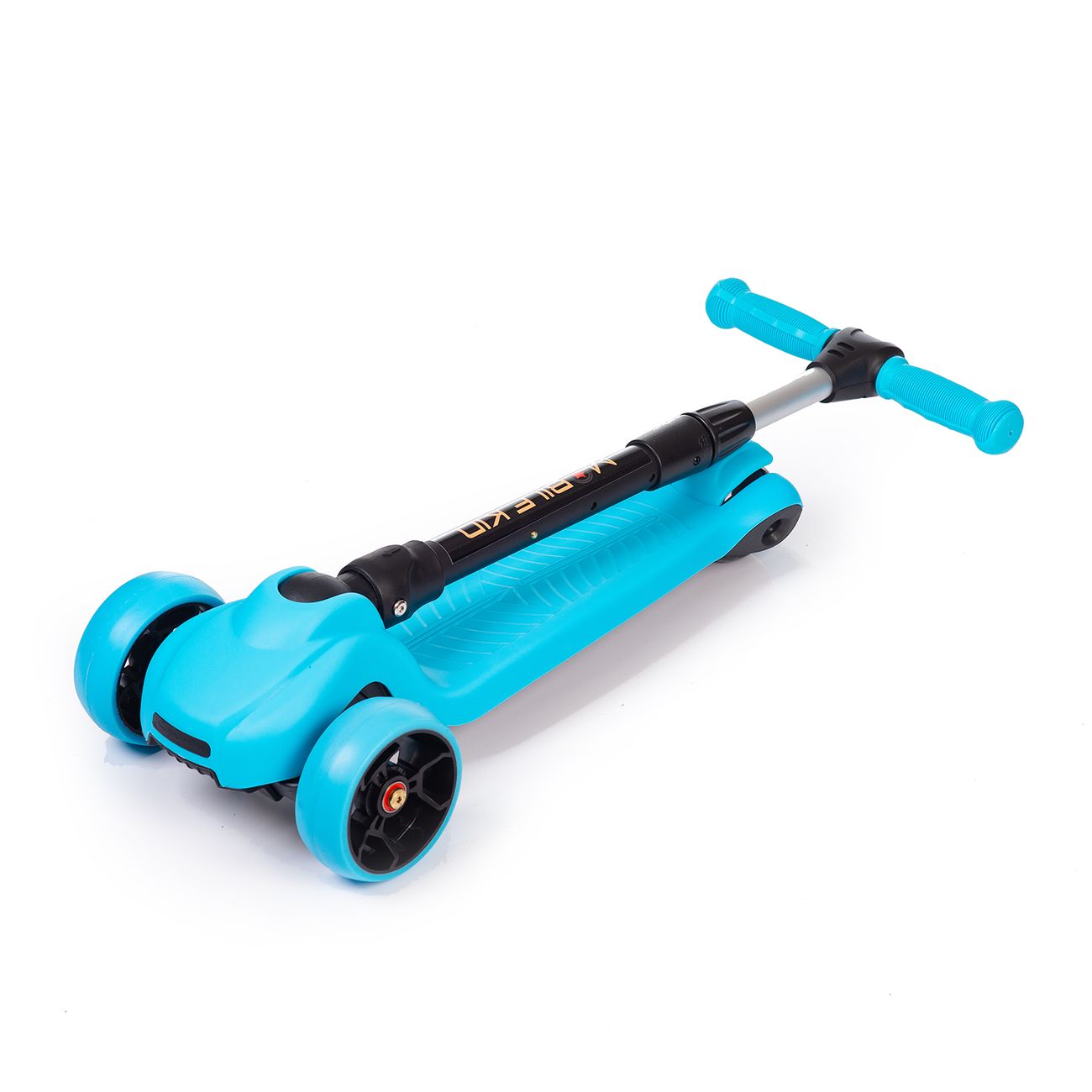 Самокат Mobile Kid Practico (SK102) Cyan, широкие колеса с подсвет.