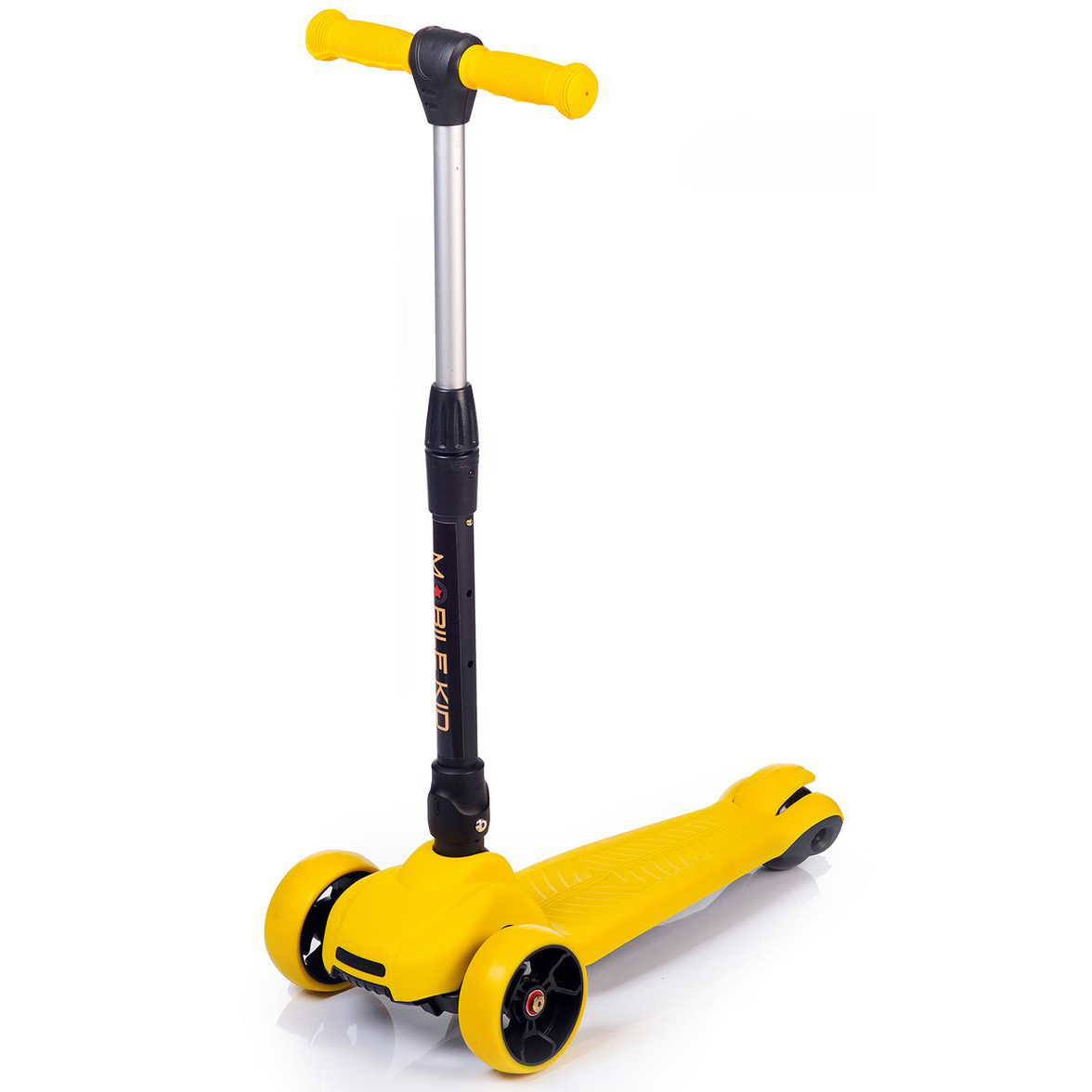 Самокат Mobile Kid Practico (SK102) Yellow, широкие колеса с подсв.
