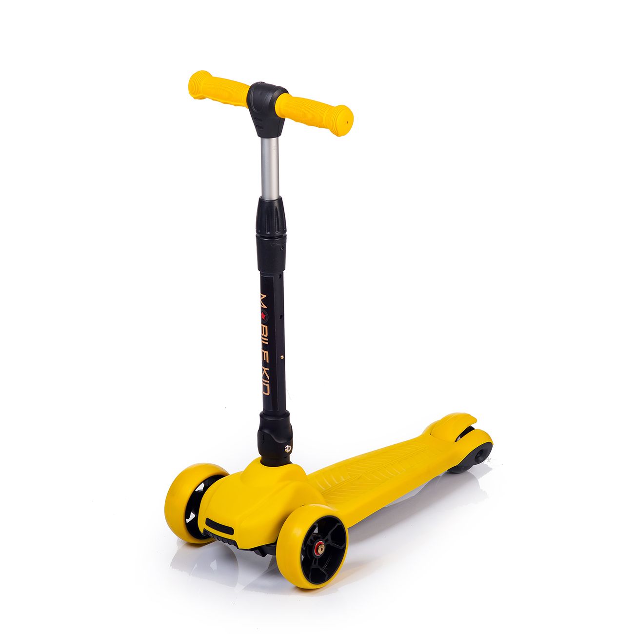 Самокат Mobile Kid Practico (SK102) Yellow, широкие колеса с подсв.