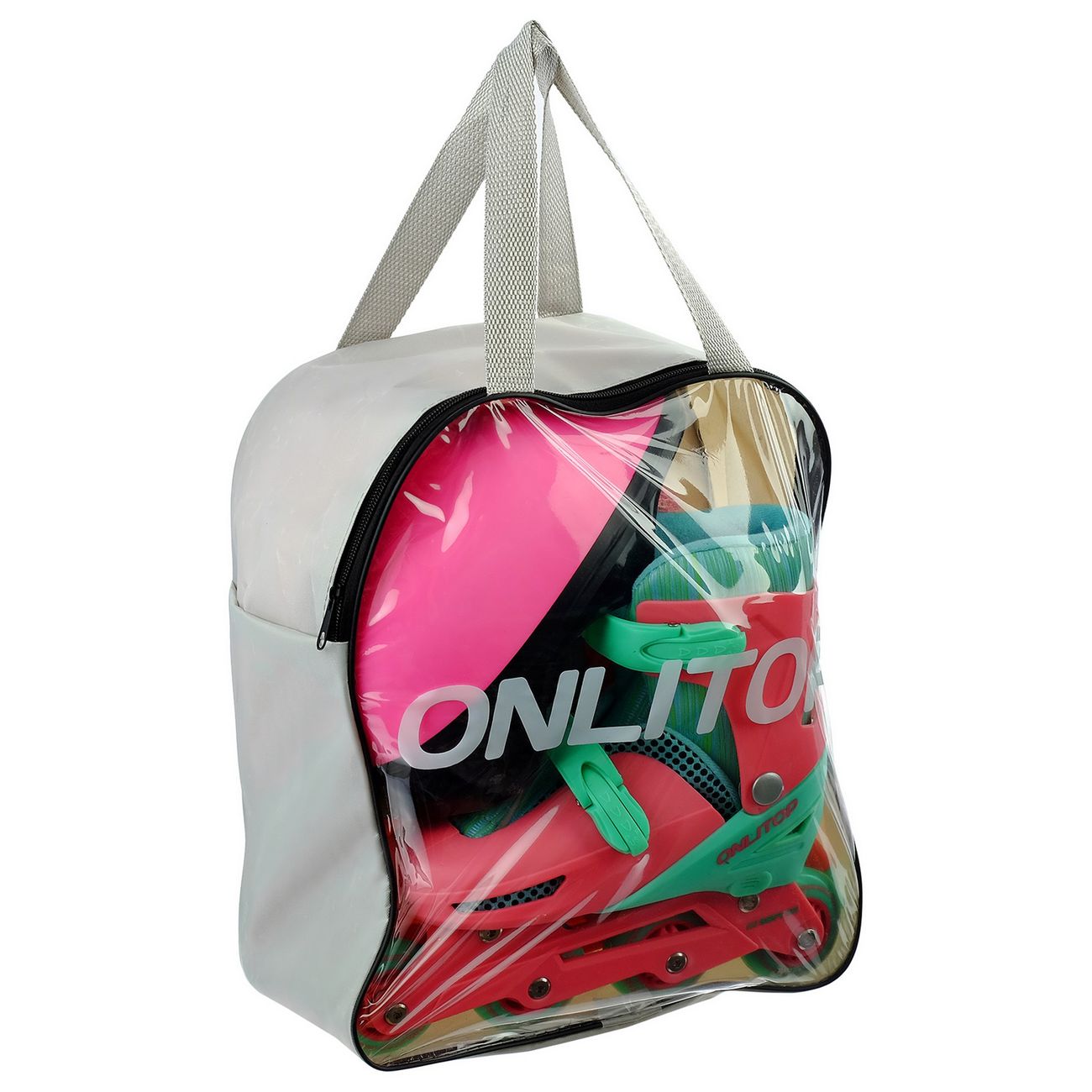 Коньки роликовые ONLITOP 4605234 р.34-37 син./бел.(кол.64мм + комп.защиты)