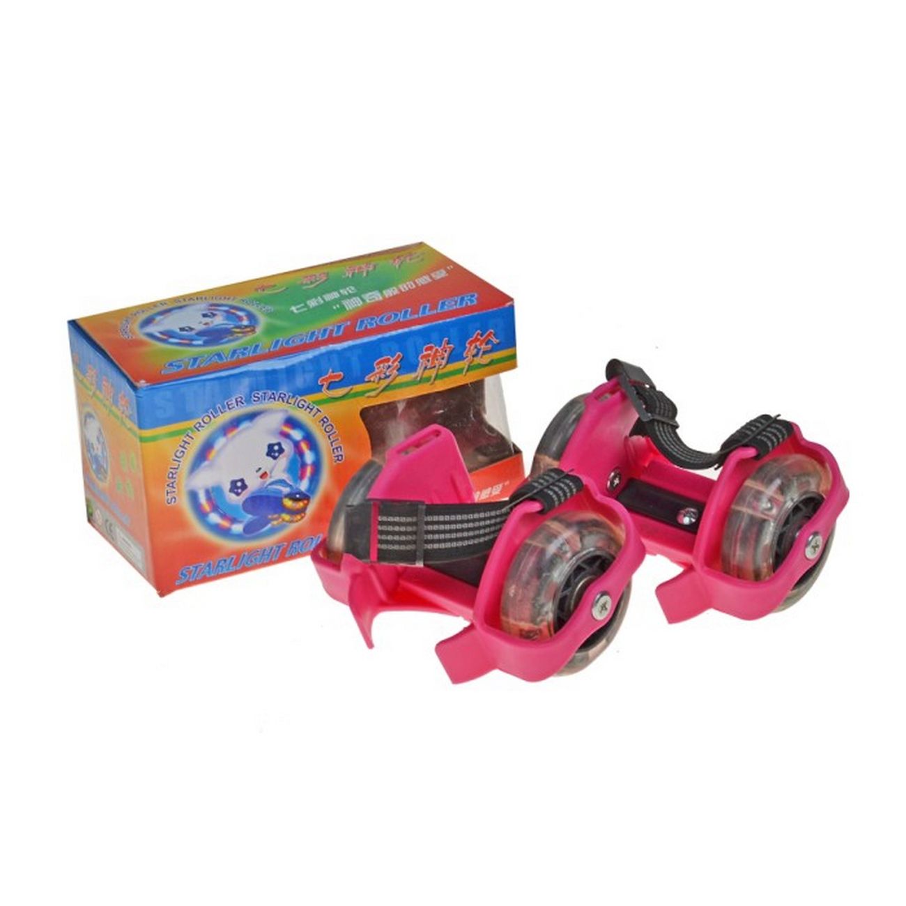 Коньки роликовые ONLITOP 462372 для обуви раздвижные мини (свет.кол.70мм)