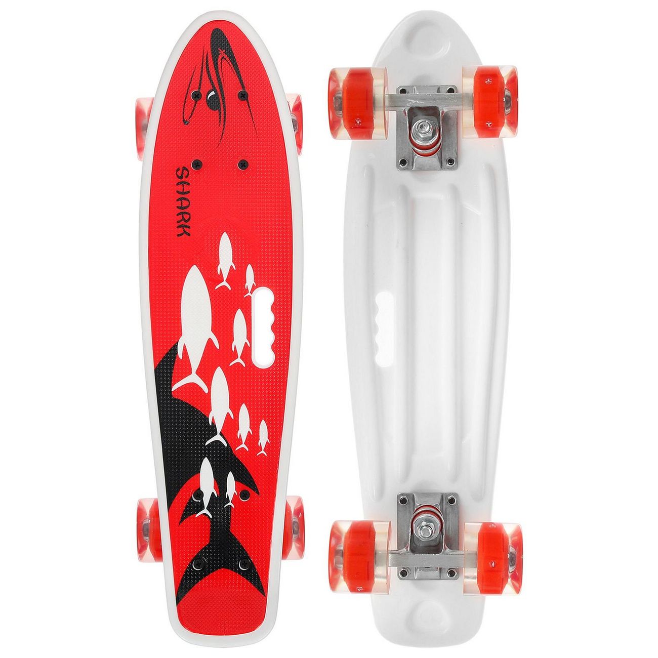 Скейт ONLITOP 5290556 красн/белый (55*14см,свет.колеса 60*45мм)