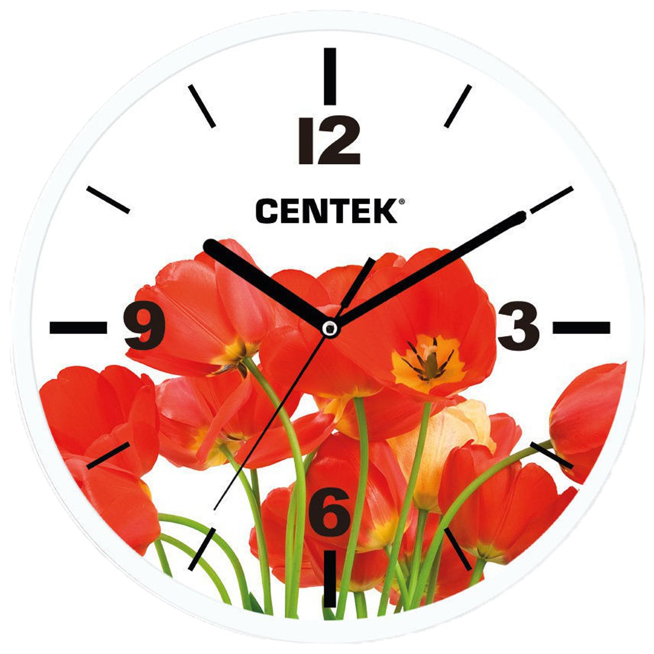 Часы настенные Centek CT-7102 Tulips (круглые 25см)