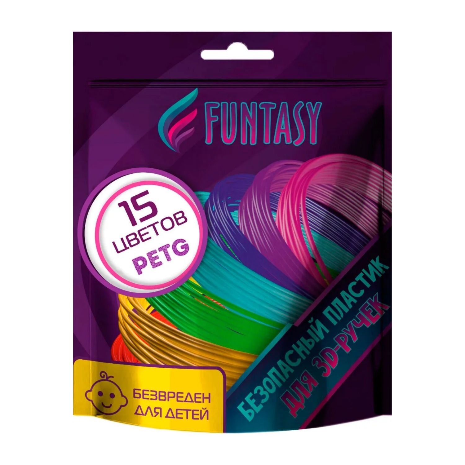 Пластик для 3D ручки Funtasy PETG 15цв.*5м