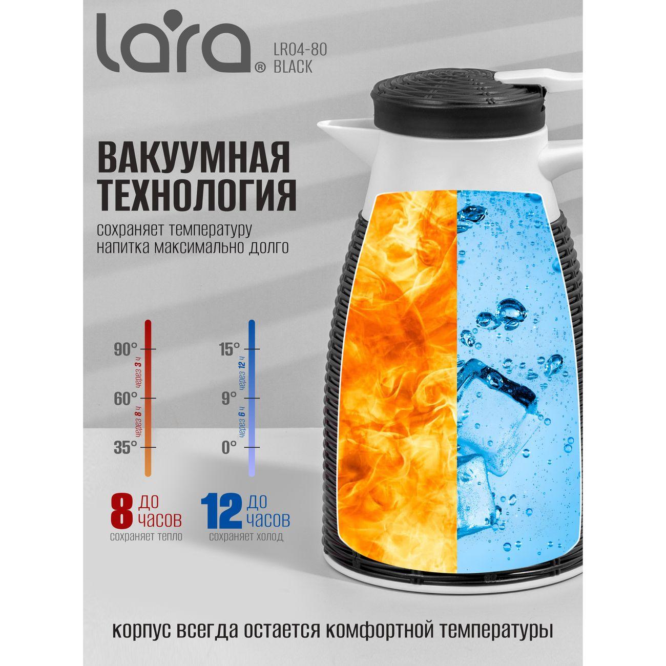 Термос Lara 1000мл (LR04-80 Black)