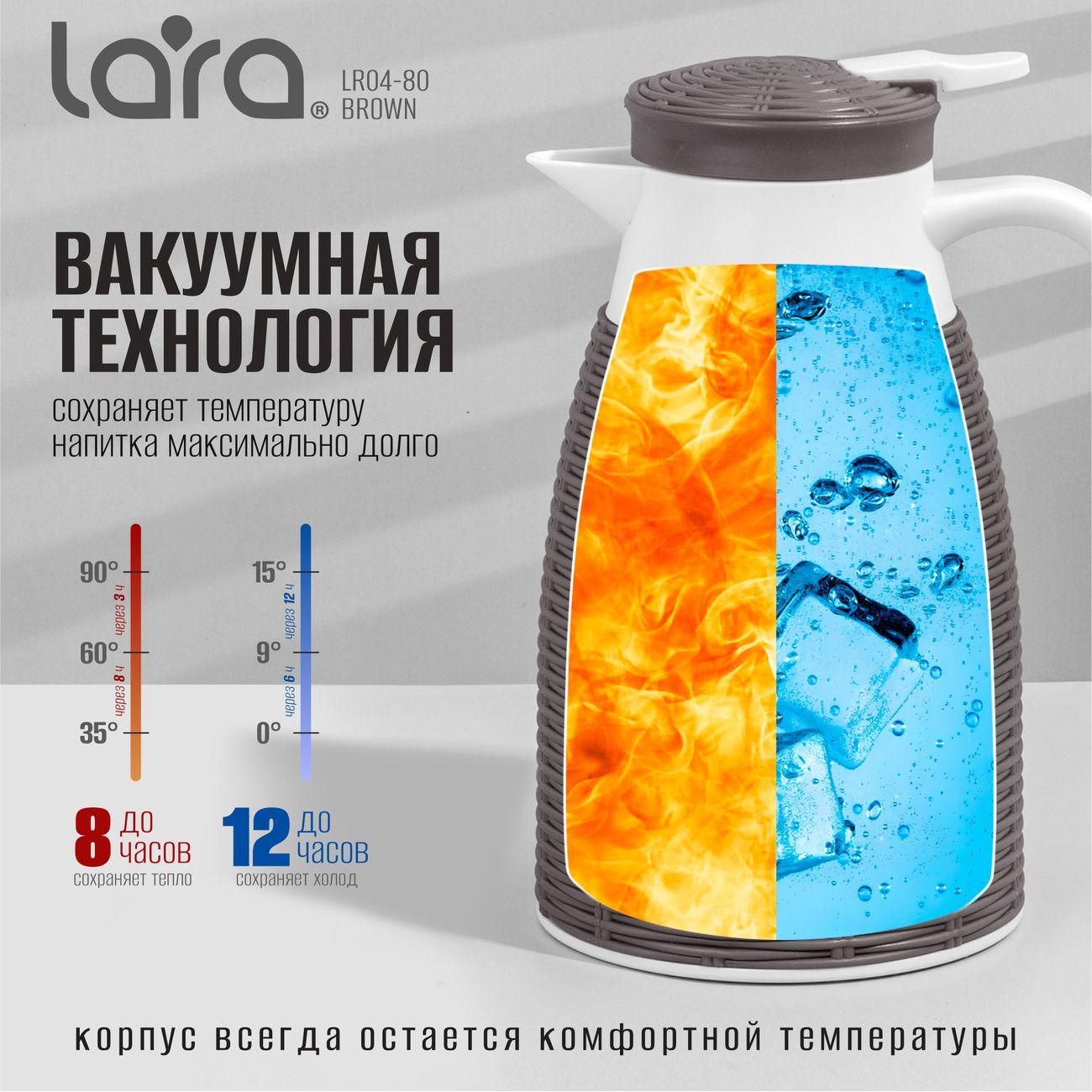 Термос Lara 1000мл (LR04-80 Gray)
