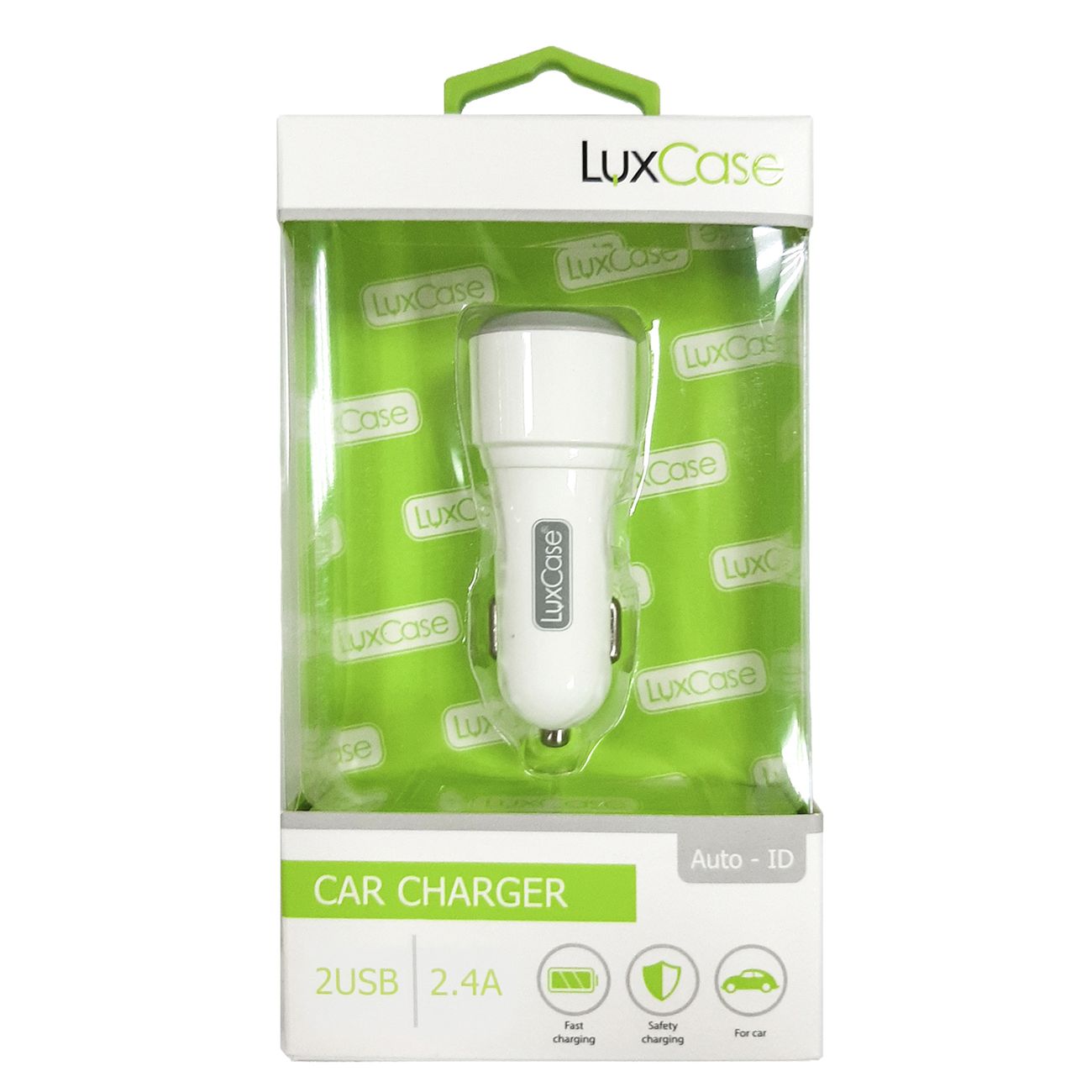 Автомобильное зарядное устройство LuxCase 2 USB, 2,4А Milk Grey