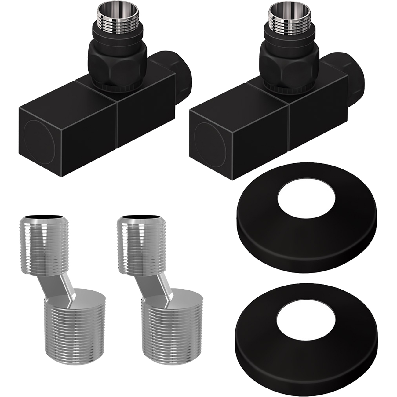 Комплект Lemark LM03412SBL с квадратными вентилями, черный