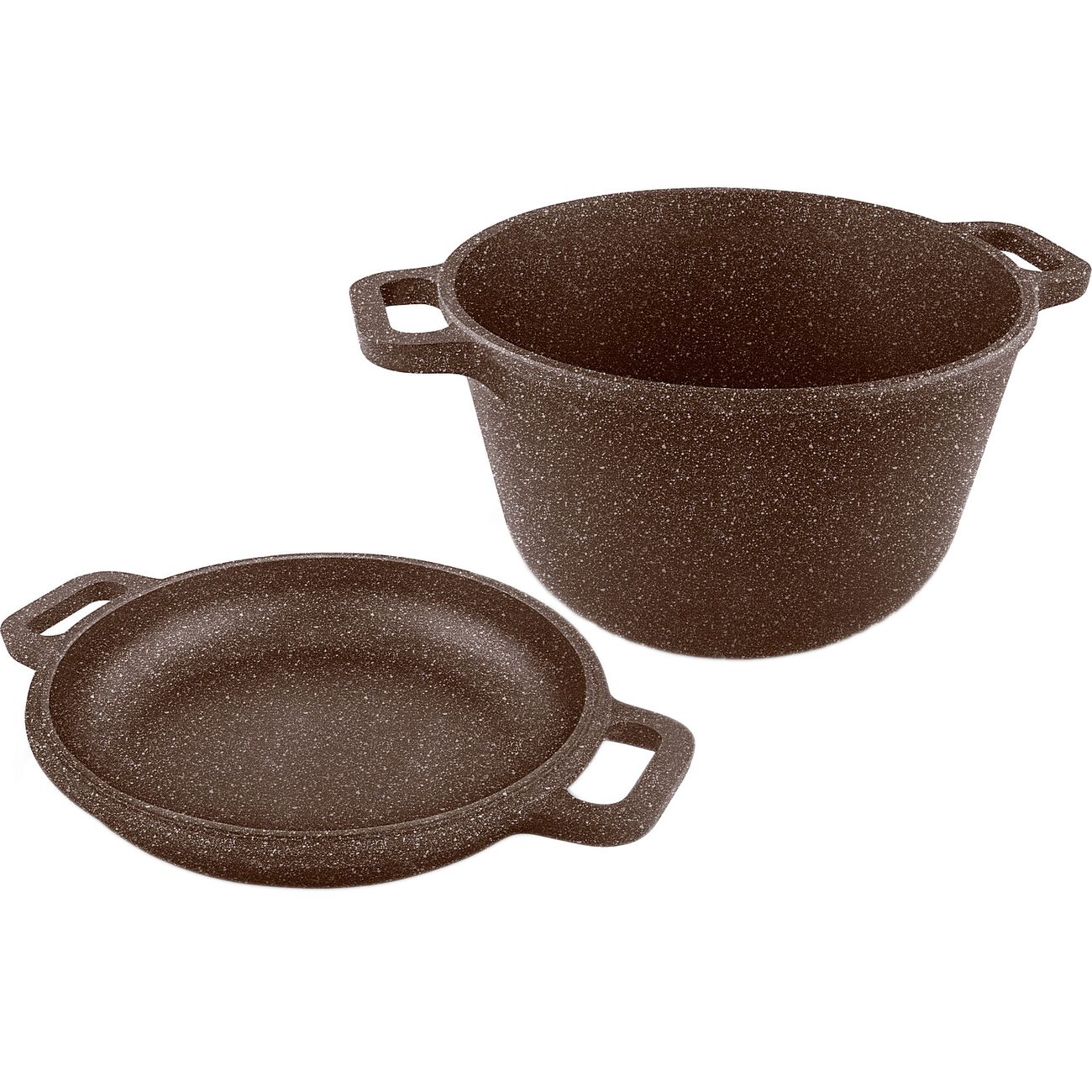 Казан InHome NBG6830IN 3л, Brown Granite, с крышкой-сковородой