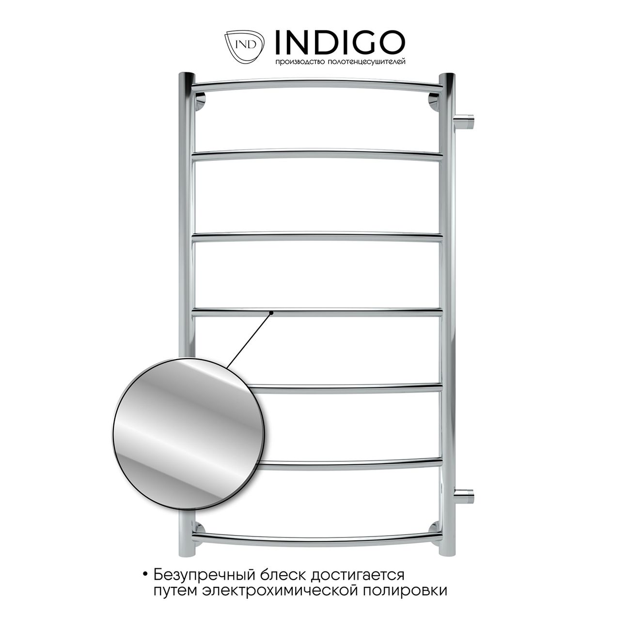 Полотенцесушитель водяной Indigo Arc LASW90-50, бок.подкл. 80