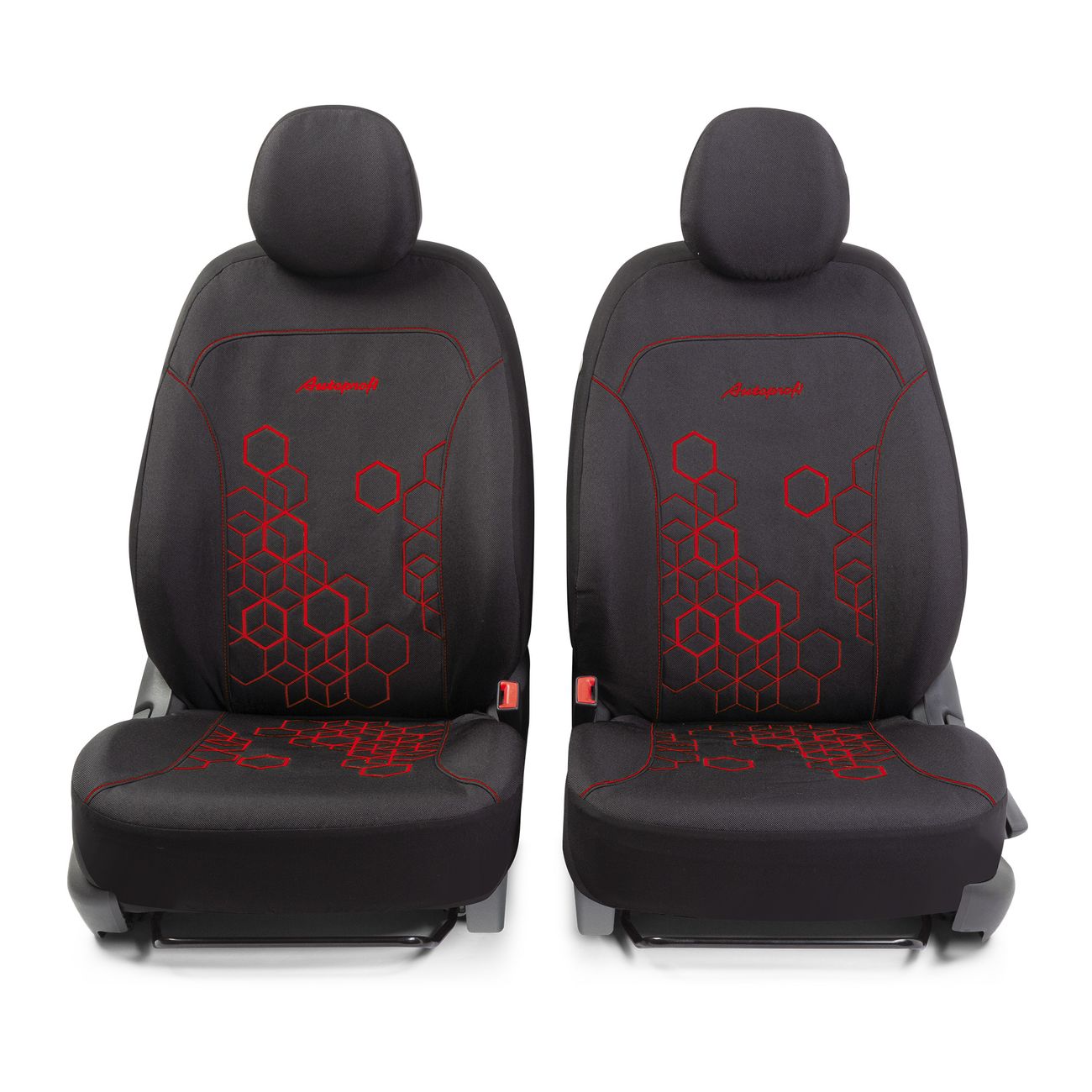 Чехлы на сиденья AutoProfi HOLOGRAM, жаккард HOL-1102 BK/RD