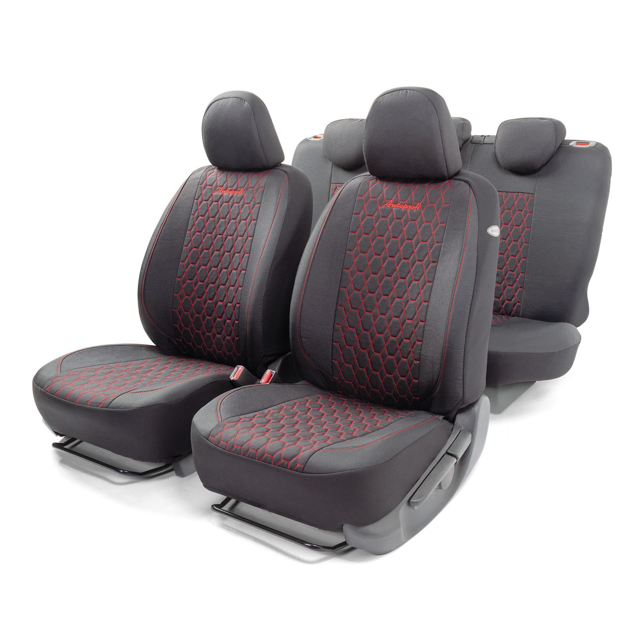 Чехол AutoProfi VERONA, лён VER-1505 BK/RD фото