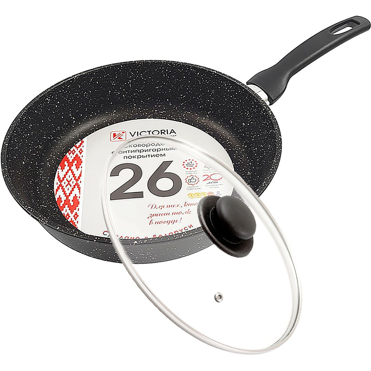 Сковорода InHome Гранит 26см, с крышкой (IN26K/G0)