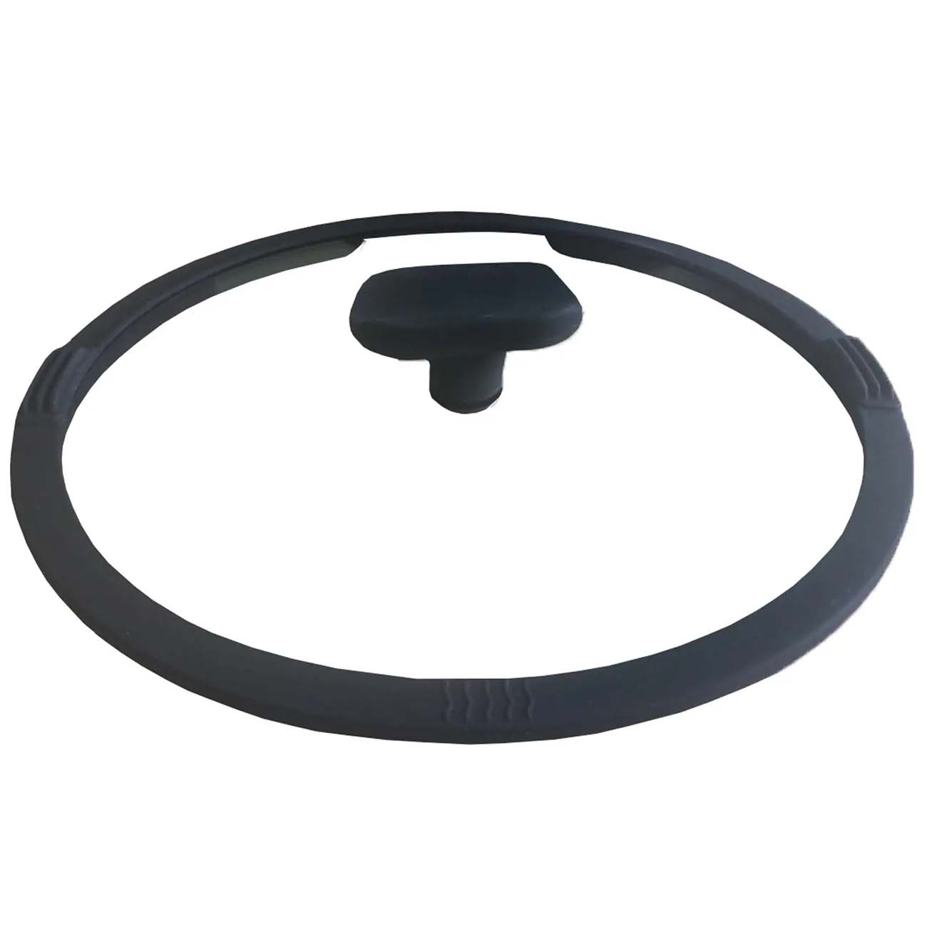 Крышка стеклянная Panairo 16см со сливом, силикон.ободом и ручкой (K-D16-S)