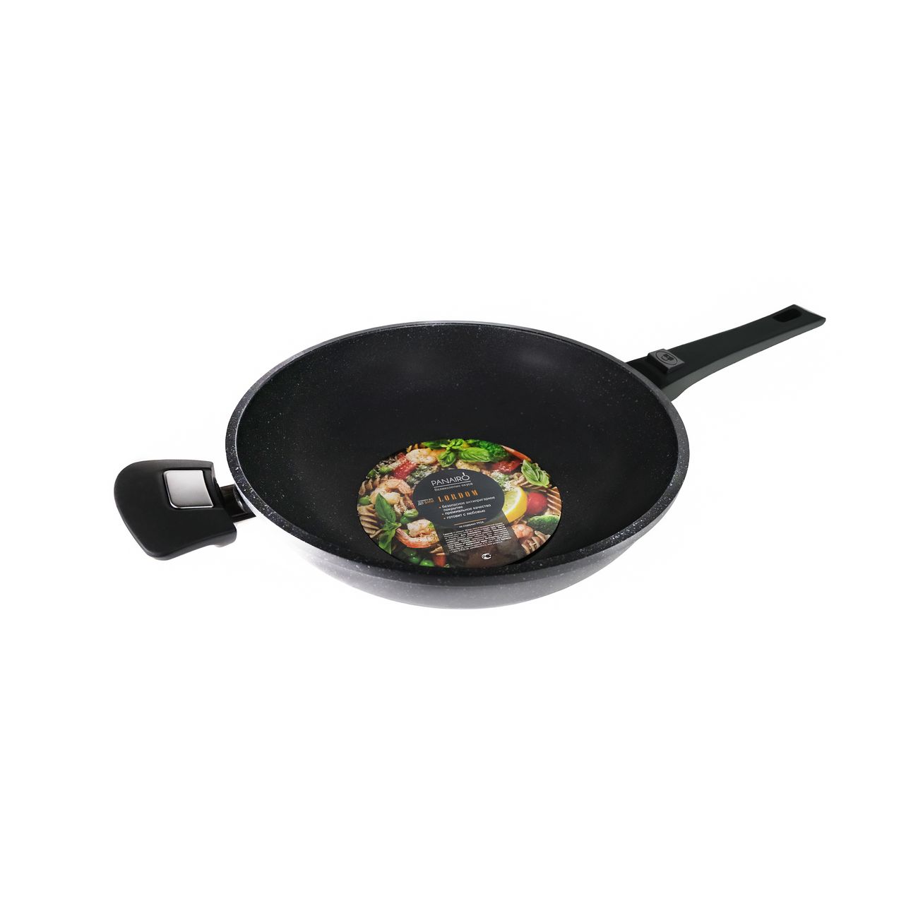 Сковорода вок Panairo Lordom 28см, съёмная ручка (LO-28-W-S) фото