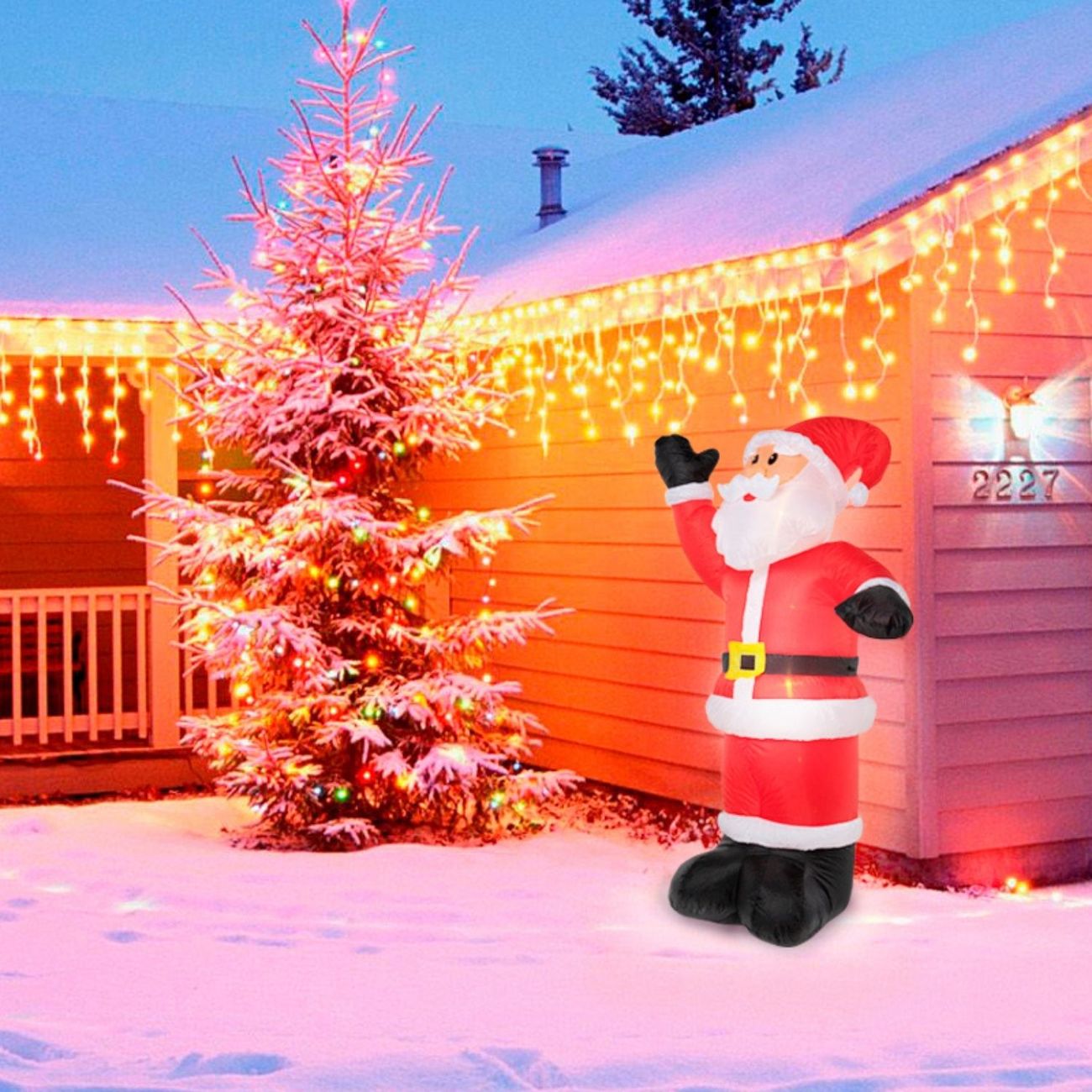 3D фигура надувная NEON-NIGHT Дед Мороз, 180см, 5 LED