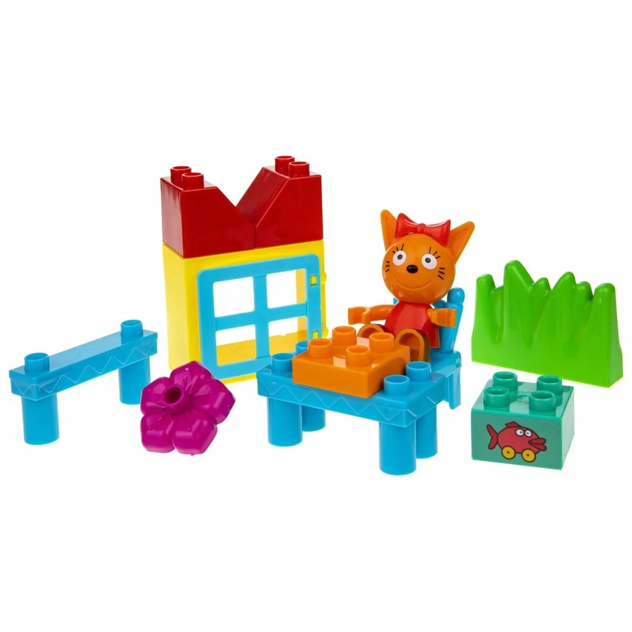 Конструктор детский Три Кота Карамелька во дворе, 12 эл. (Т20766)