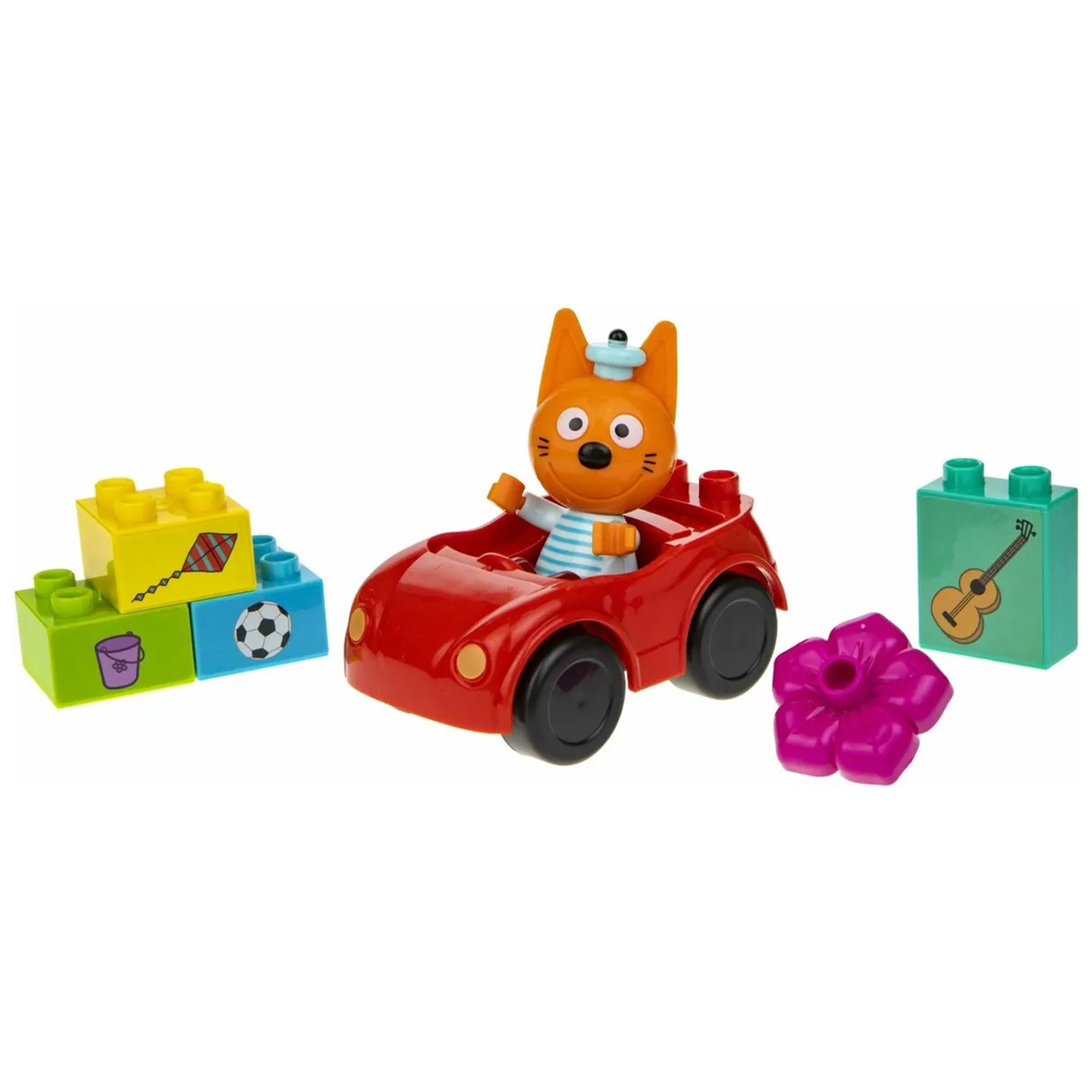 Конструктор детский Три Кота Коржик и машинка, 10 эл. (Т20770)
