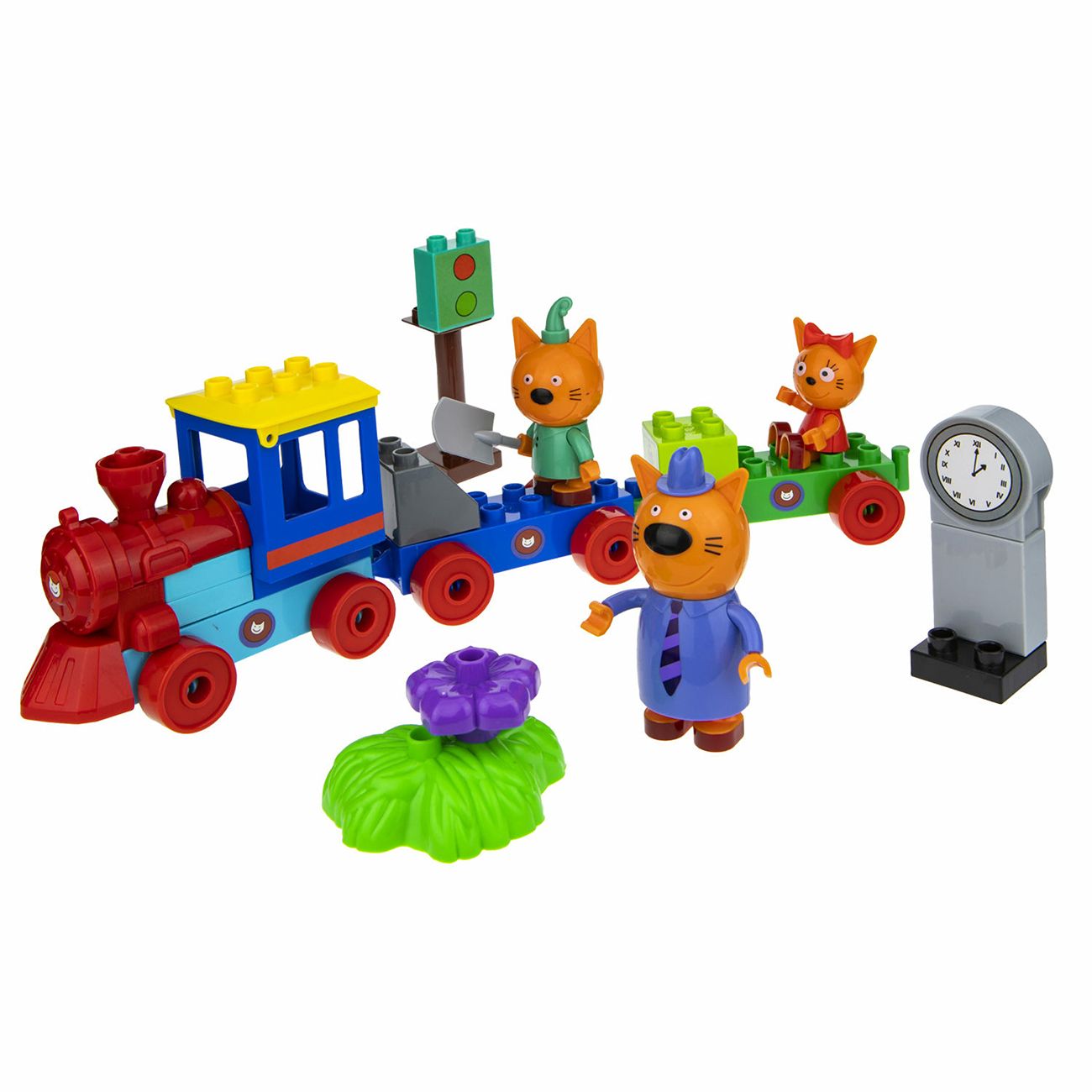 Конструктор детский Три Кота Путешествие на поезде,35 эл. (Т19757)
