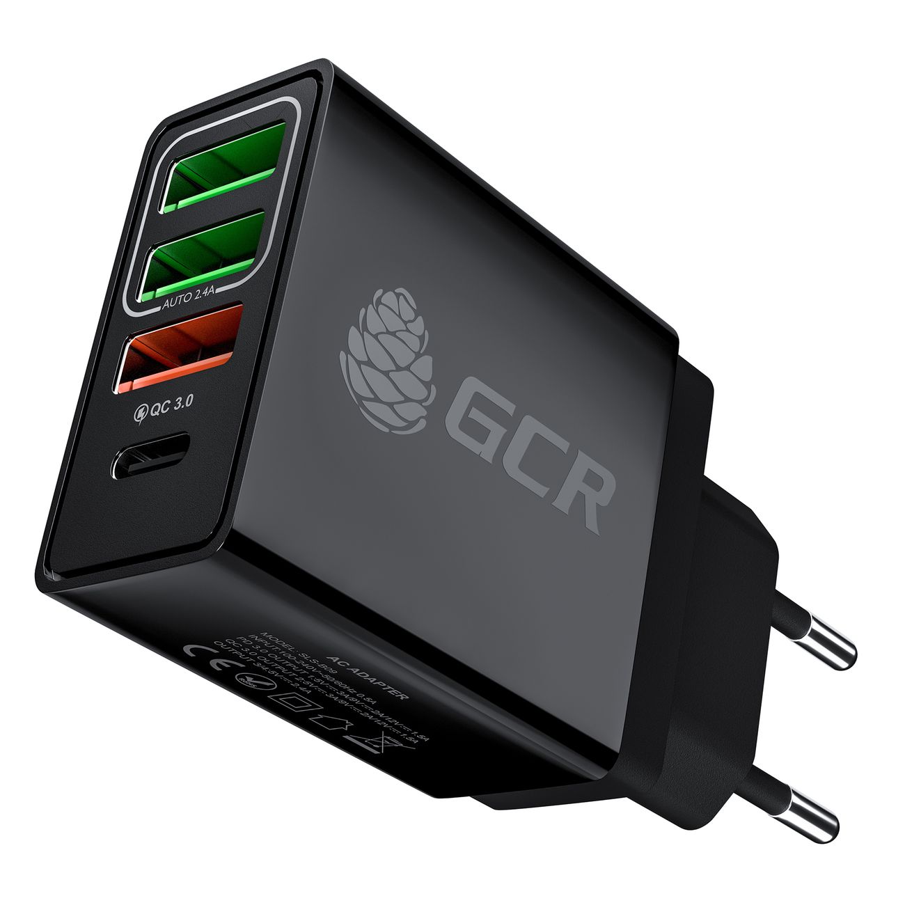 Сетевое зарядное устройство GCR На&nbsp;4&nbsp;USB&nbsp;порта (GCR-52884)