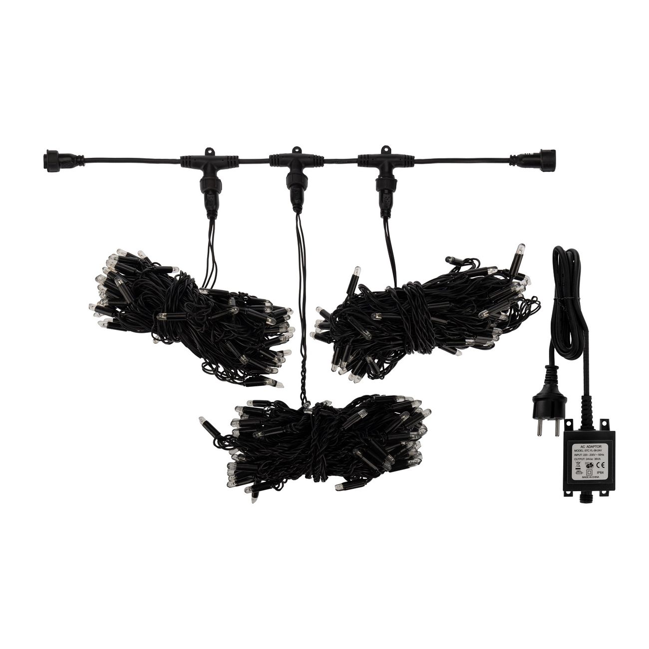 Гирлянда светодиодная NEON-NIGHT LED ClipLight 24V, 3 нити по 10м, Белый