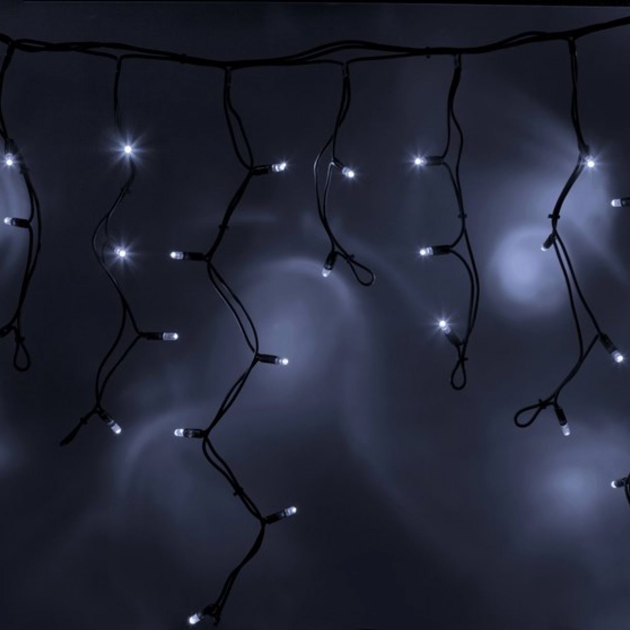 Гирлянда светодиодная NEON-NIGHT Айсикл (бахрома) 128 LED, 4,0х0,6м Белый (255-225)