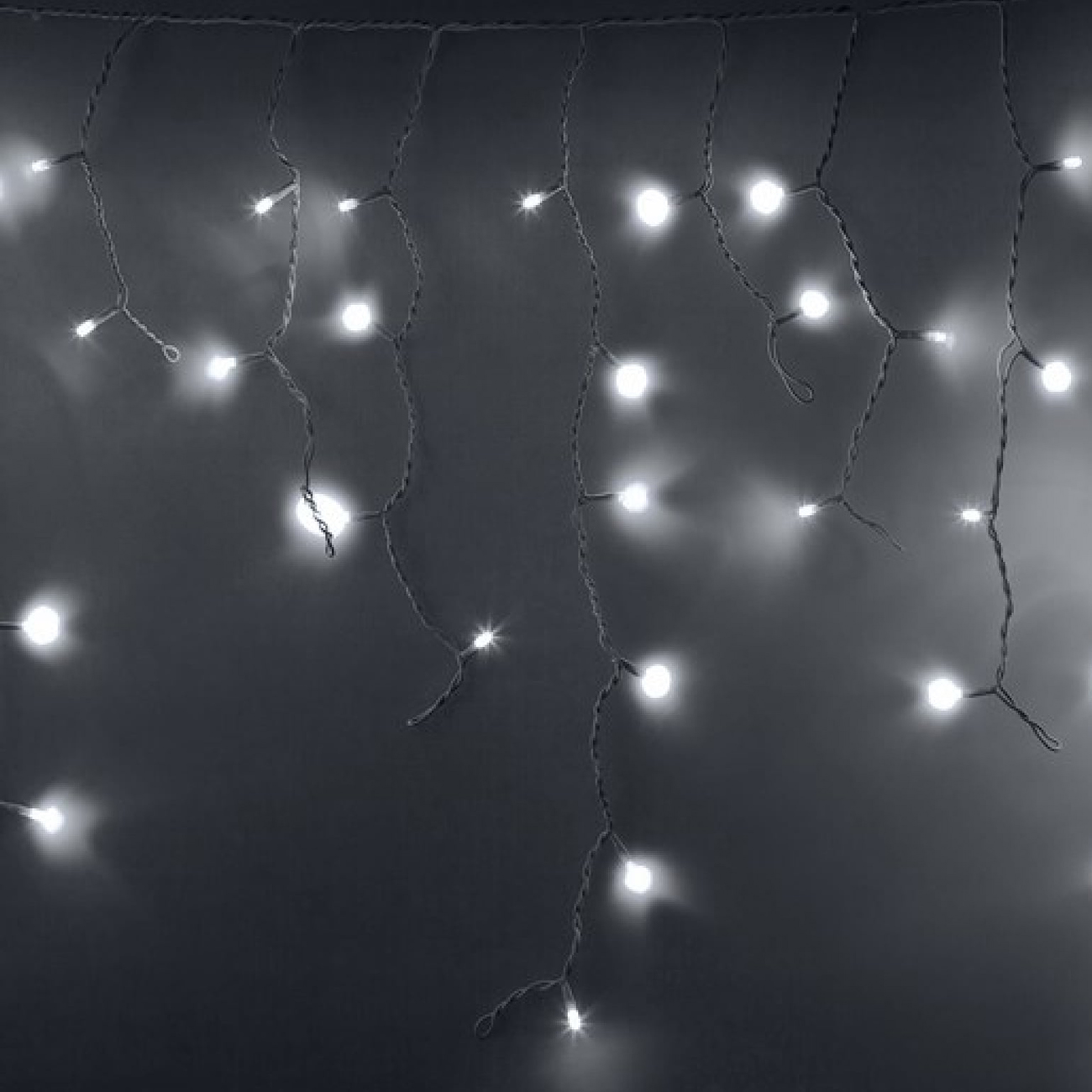 Гирлянда светодиодная NEON-NIGHT Айсикл (бахрома) 176 LED, 4,8х0,6м Белый
