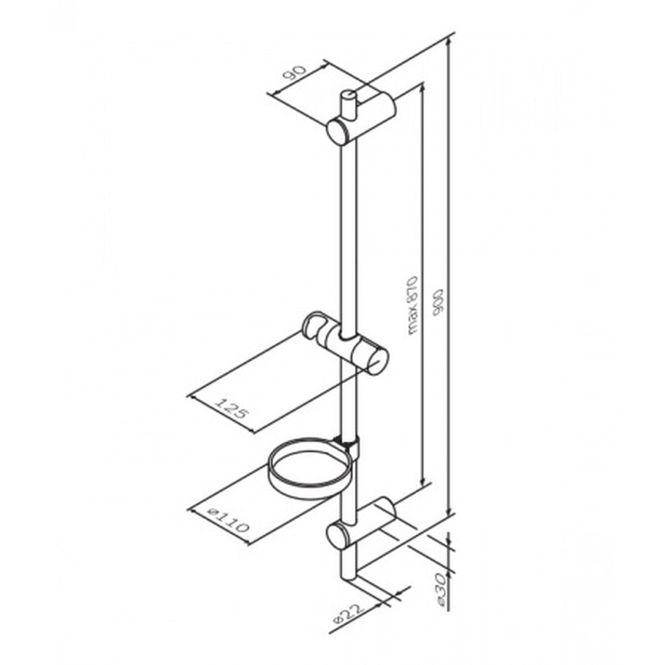 Штанга Am.Pm Spirit F0370064 хром