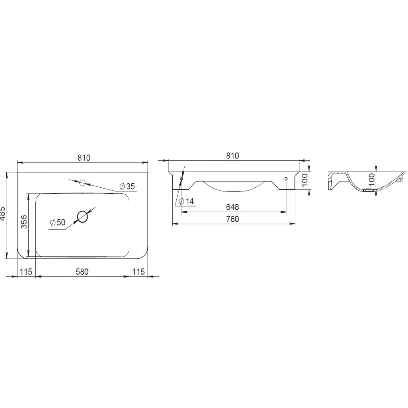 Раковина Am.Pm Sensation M30WPC0801WG