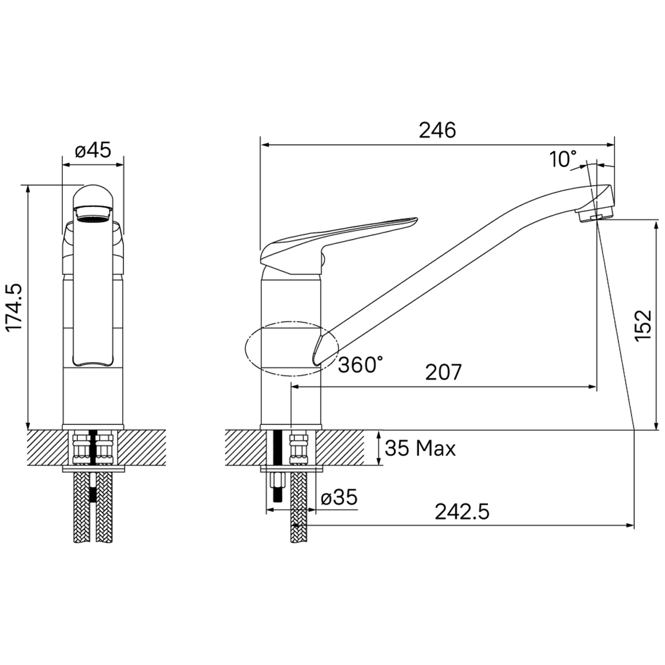 Смеситель Iddis Для кухни, Male MALWT00i05