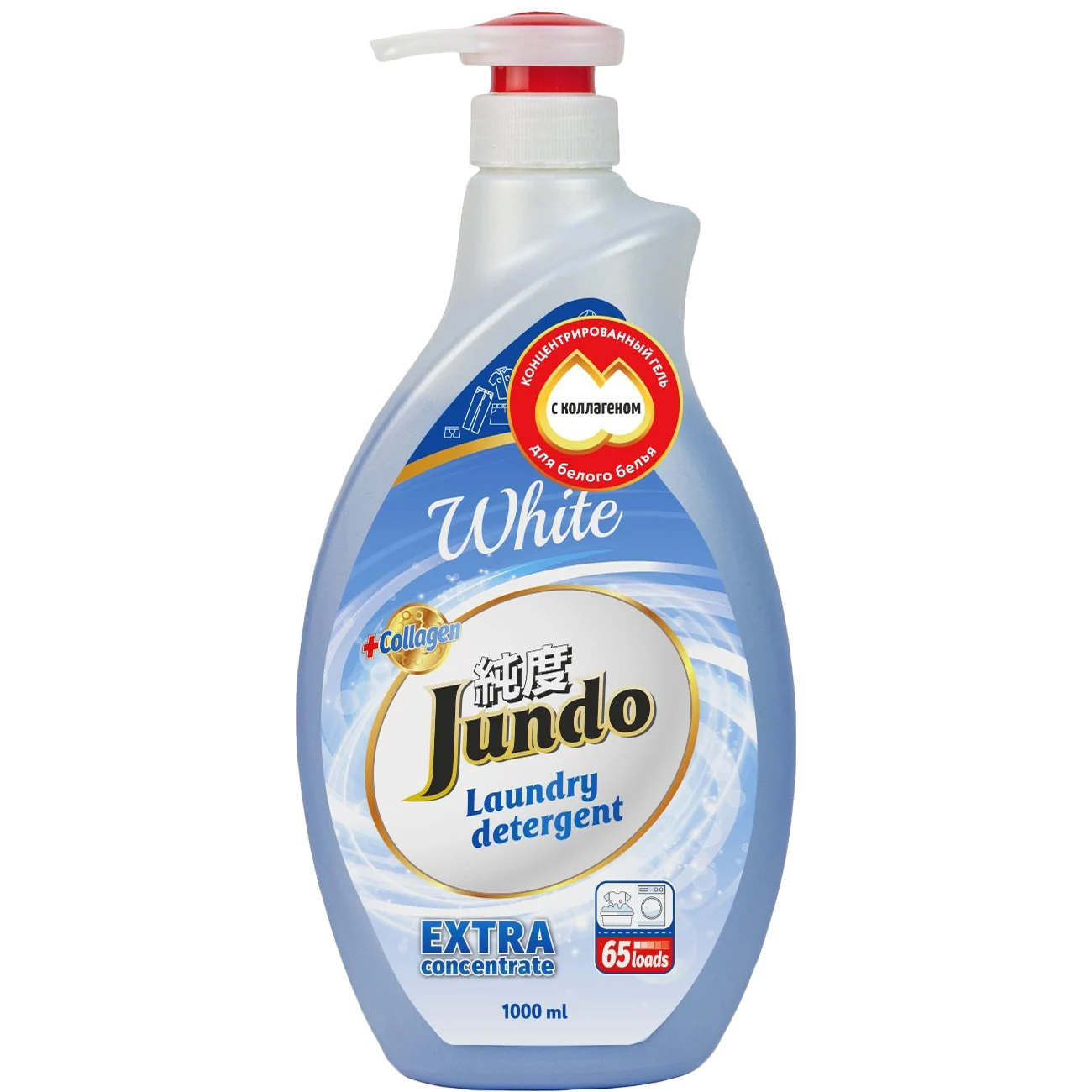 Гель для стирки белого белья Jundo Premium White с дозатором 1 л фото