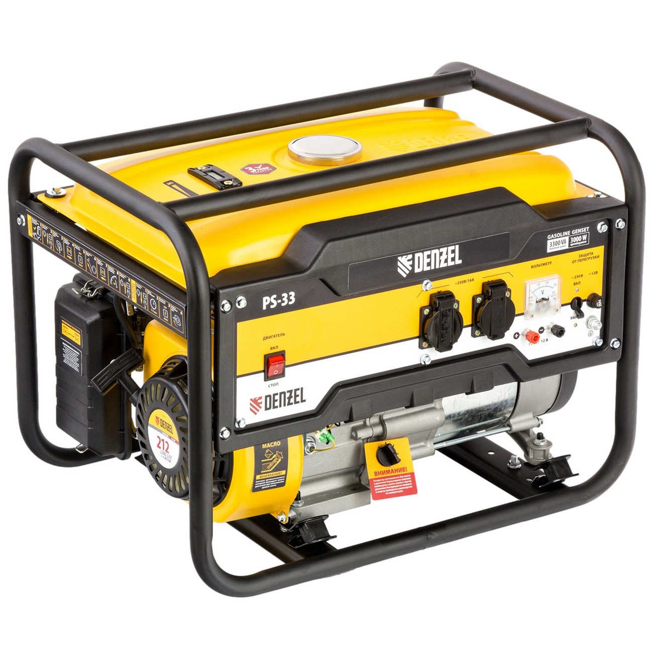 Генератор бензиновый Denzel PS-33, 3.3 кВт, 15 л4 (946834)