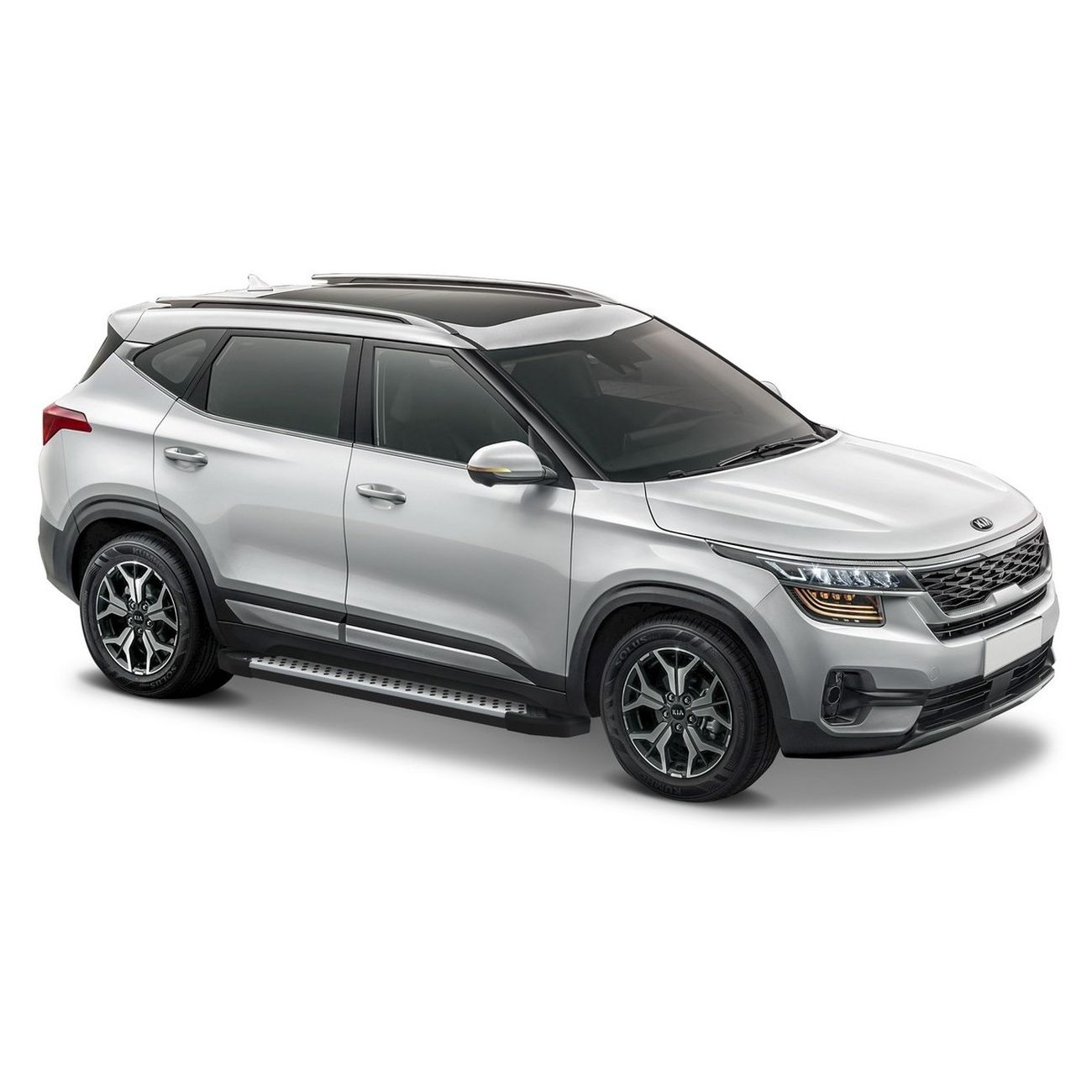 Порог Rival KIA Soul 2019+/Seltos 2019+ черный/ серебристый