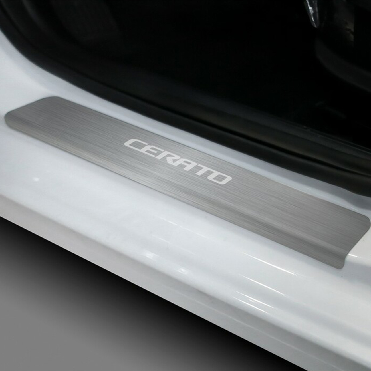 Накладки на пороги Rival для Kia Cerato IV 2018-н.в., нерж. сталь, с надписью, 4 шт. (NP.2814.3)