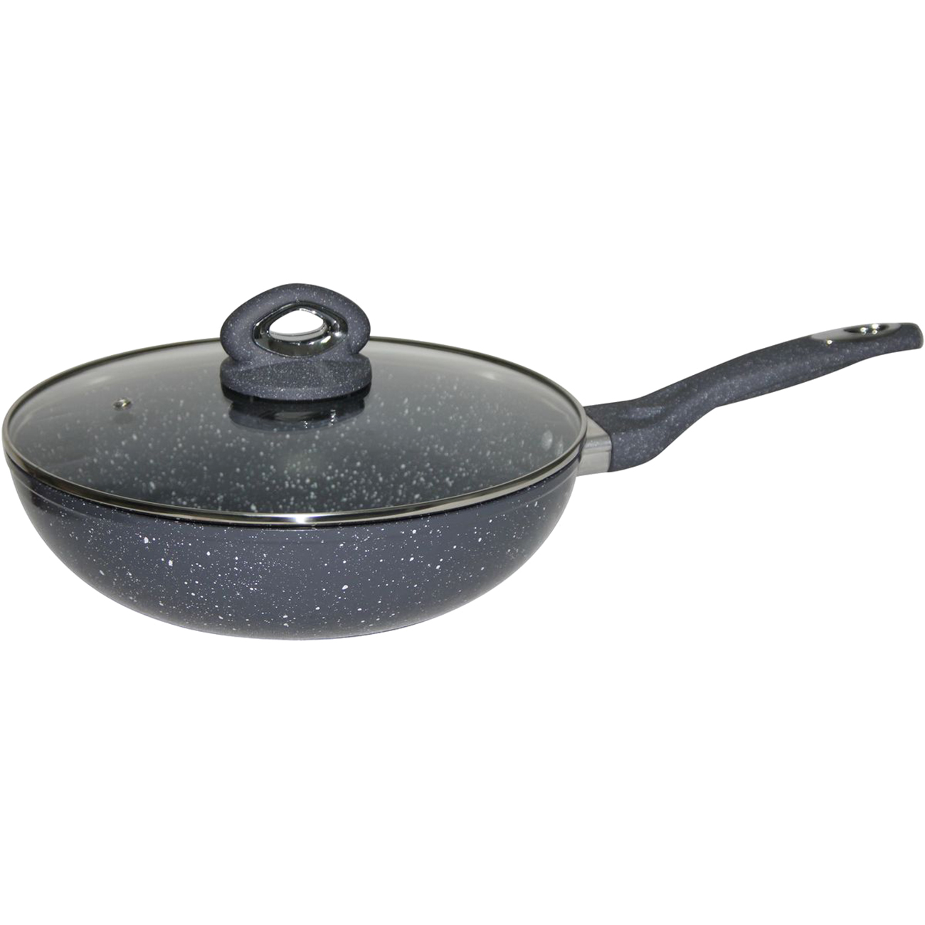 Сковорода вок Bekker BK-7923 34 см с мраморным покрытием с крышкой