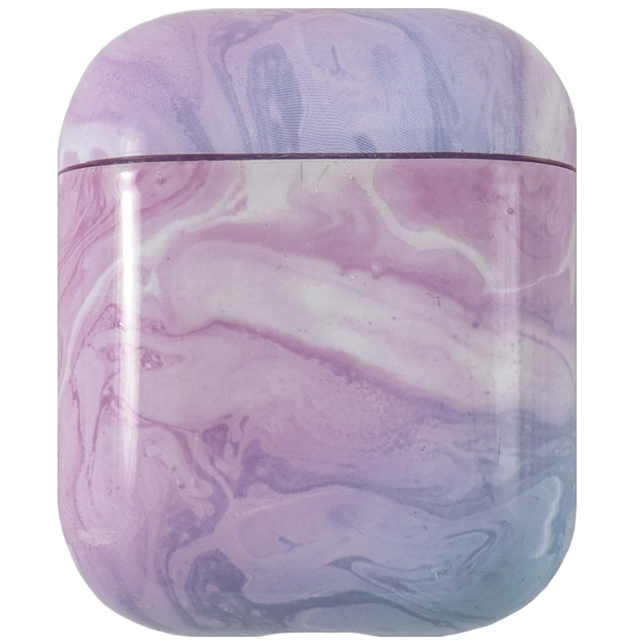 Чехол LuxCase для AirPods 1/2 Marbel PC серый/розовый