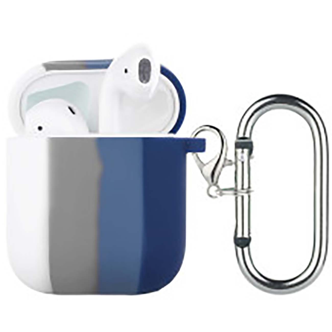 Чехол LuxCase для AirPods 1/2 Rainbow silicon case синий/белый