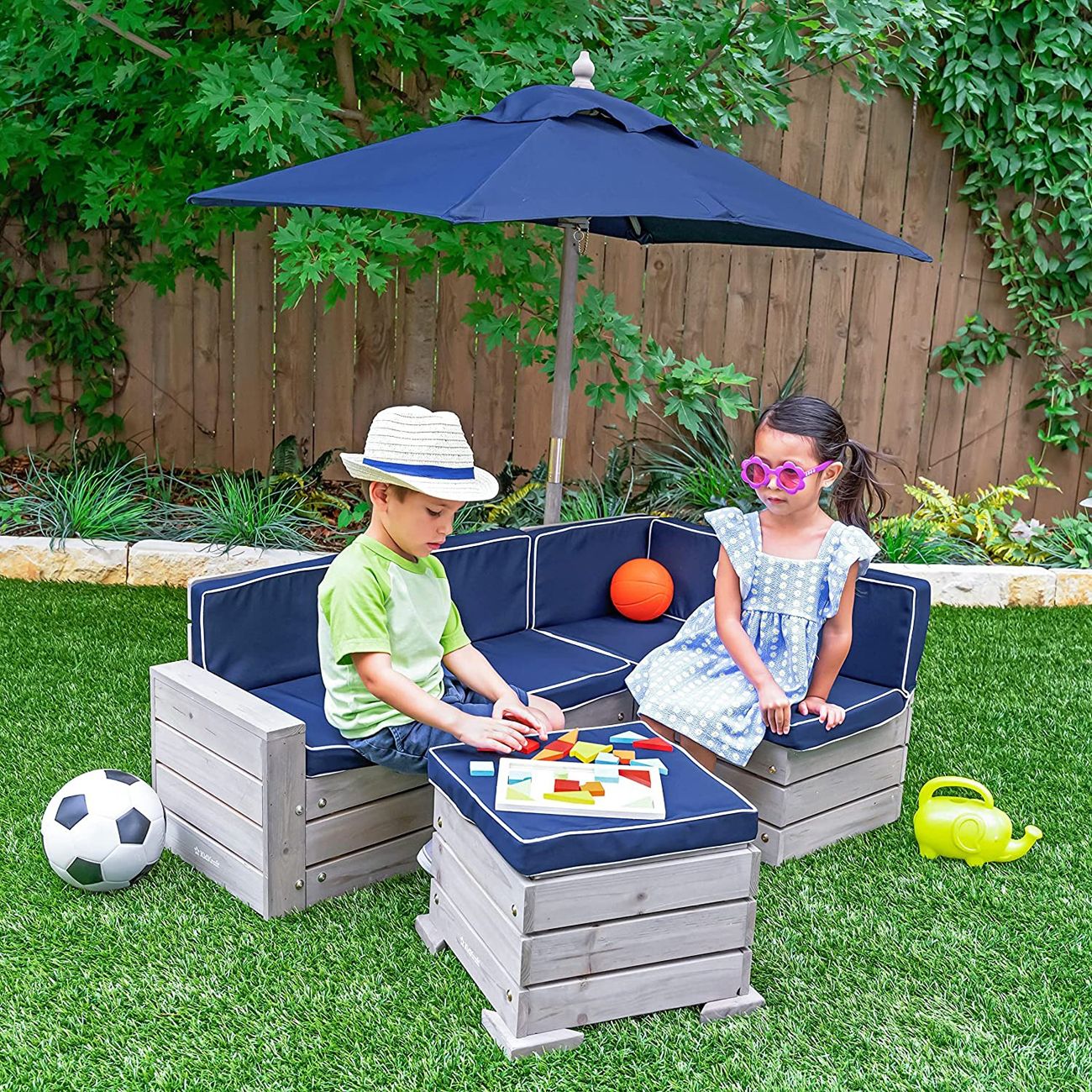 Садовая мебель Kidkraft секионный диван пуфстол зонт 20177_KE